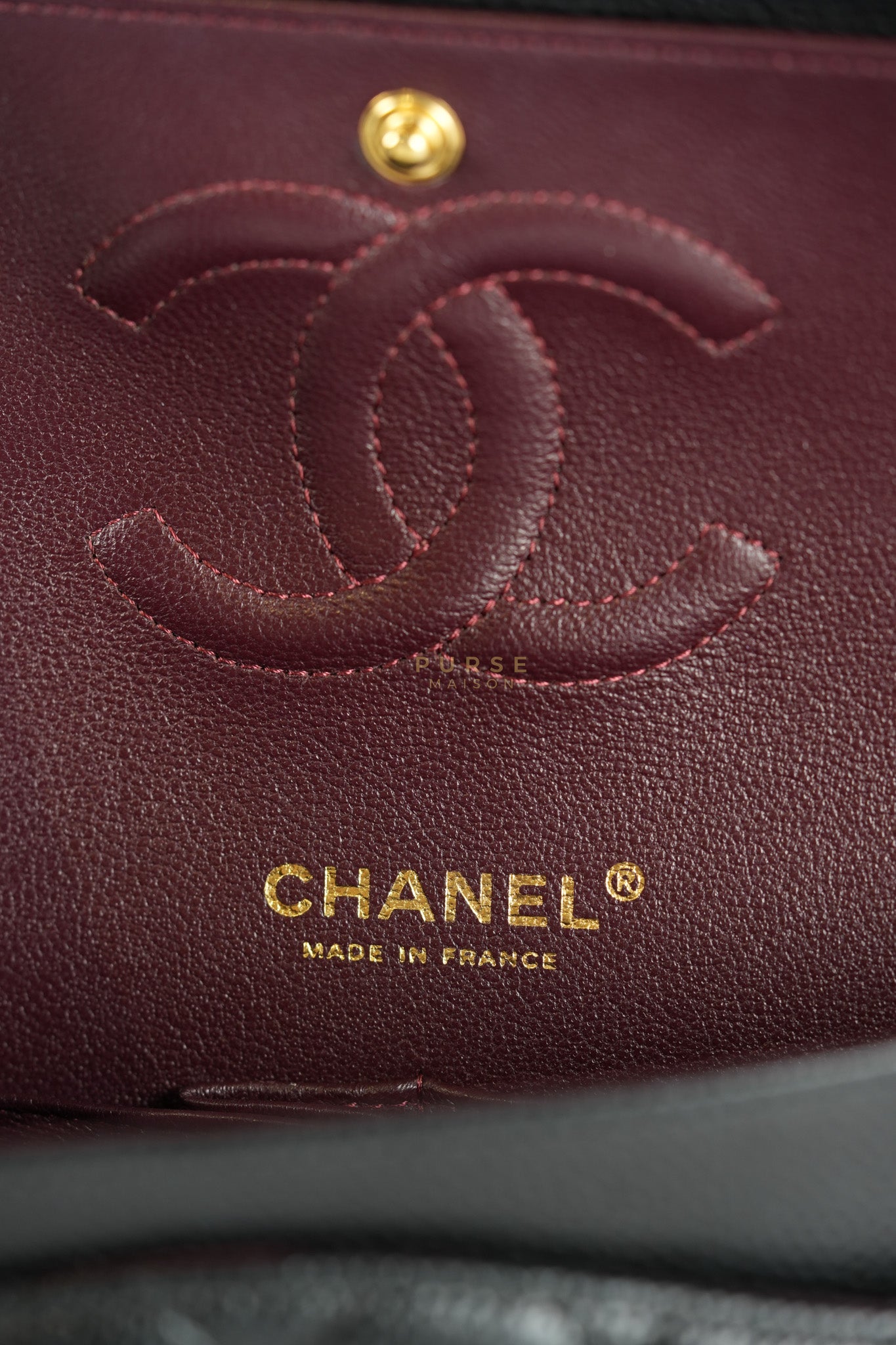 Classic Double Flap Medium in Black Quilted Caviar Leather and Gold Hardware Series 25 | Purse Maison Luxury Bags Shop