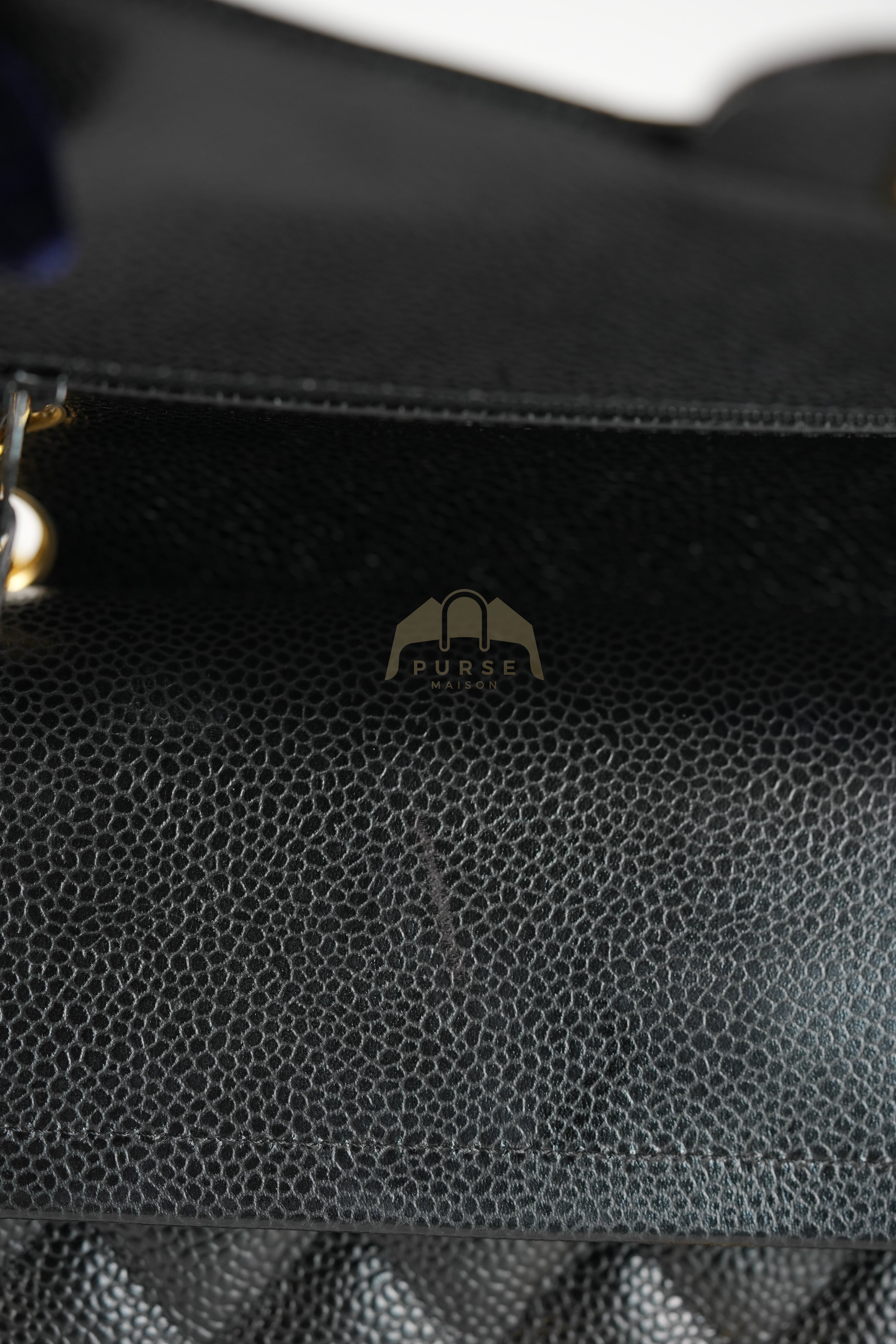 Classic Double Flap Medium in Black Quilted Caviar Leather and Gold Hardware Series 25 | Purse Maison Luxury Bags Shop