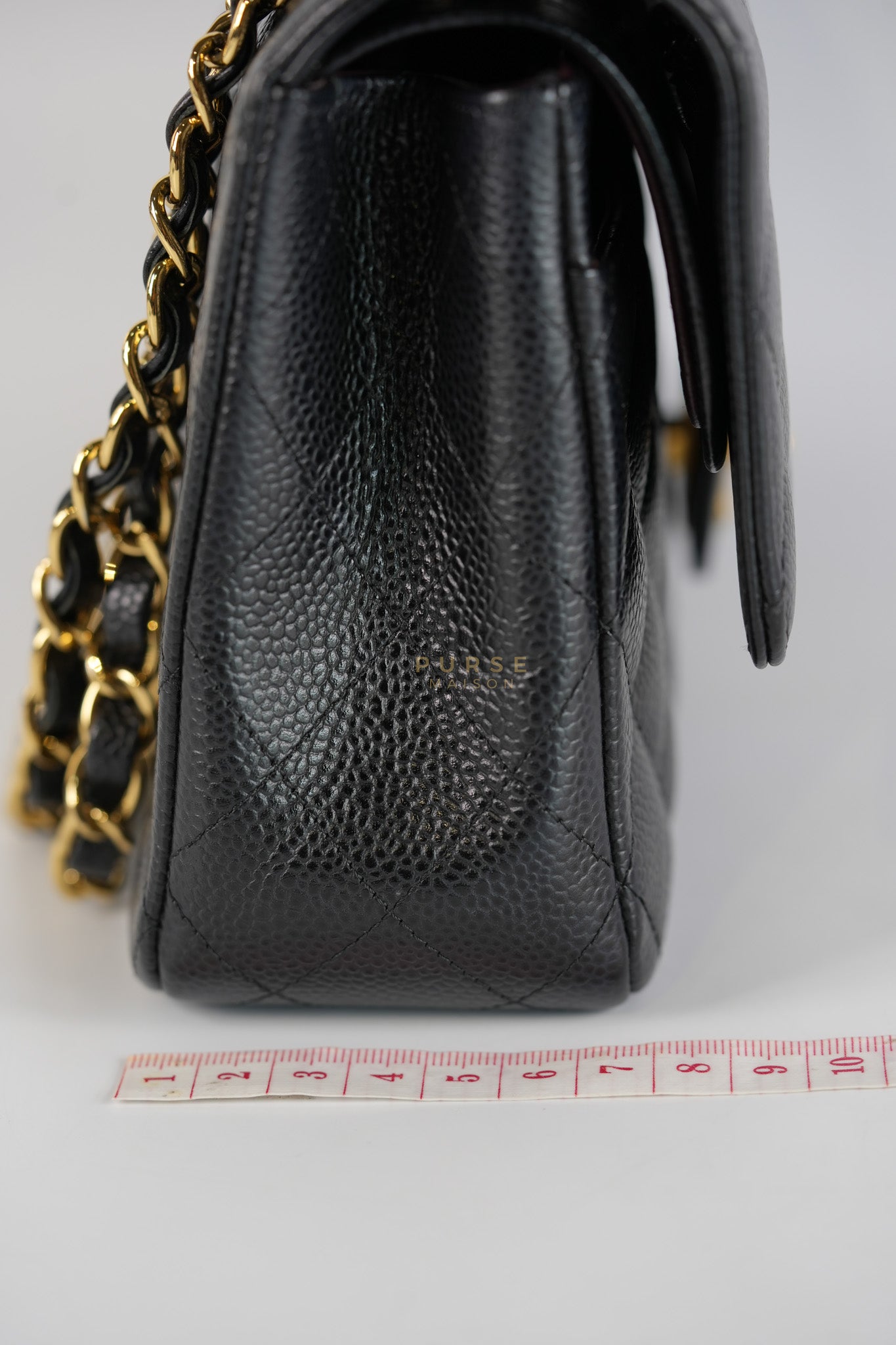 Classic Double Flap Medium in Black Quilted Caviar Leather and Gold Hardware Series 25 | Purse Maison Luxury Bags Shop