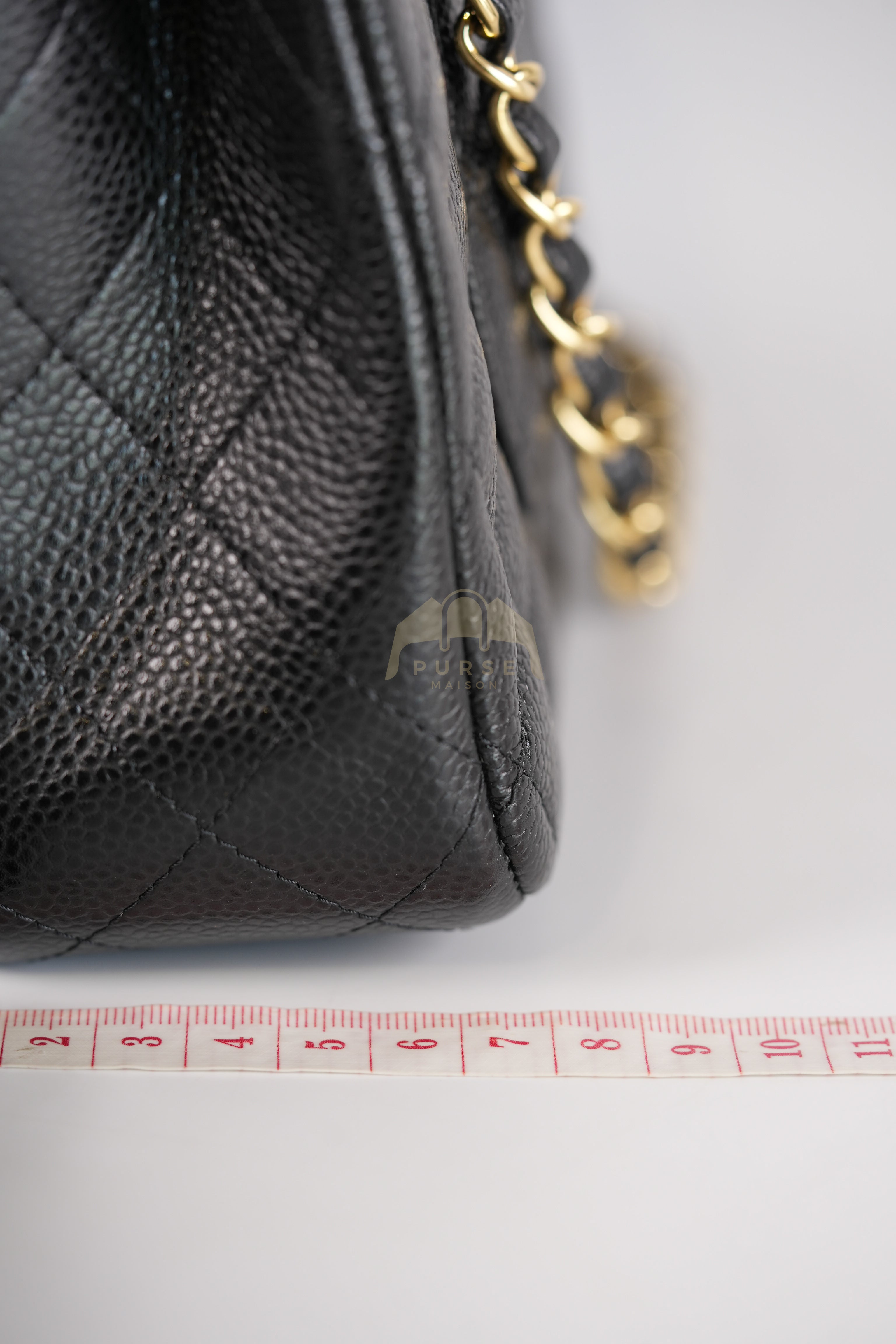 Classic Double Flap Medium in Black Quilted Caviar Leather and Gold Hardware Series 25 | Purse Maison Luxury Bags Shop