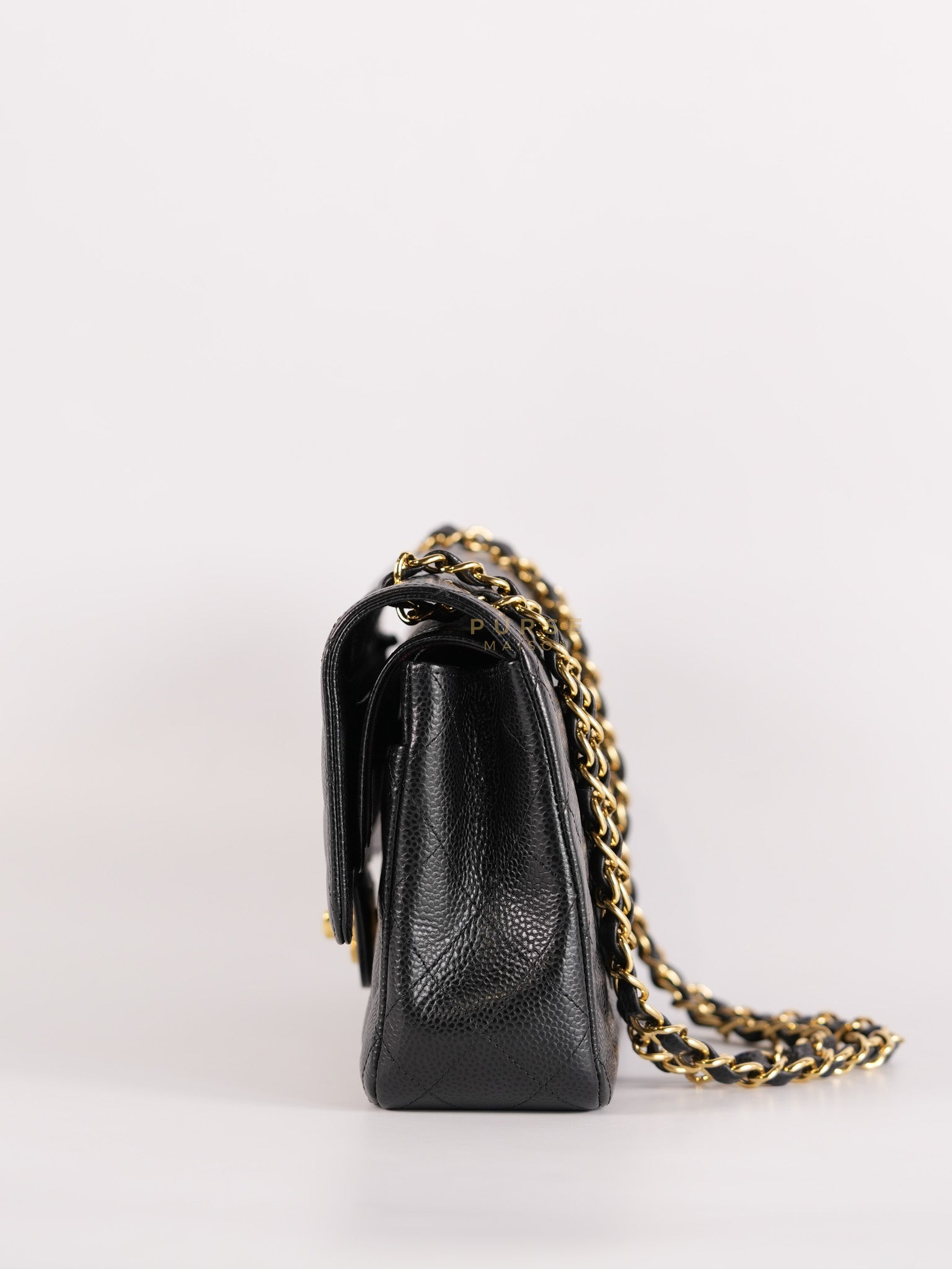 Classic Double Flap Medium in Black Quilted Caviar Leather and Gold Hardware Series 25 | Purse Maison Luxury Bags Shop