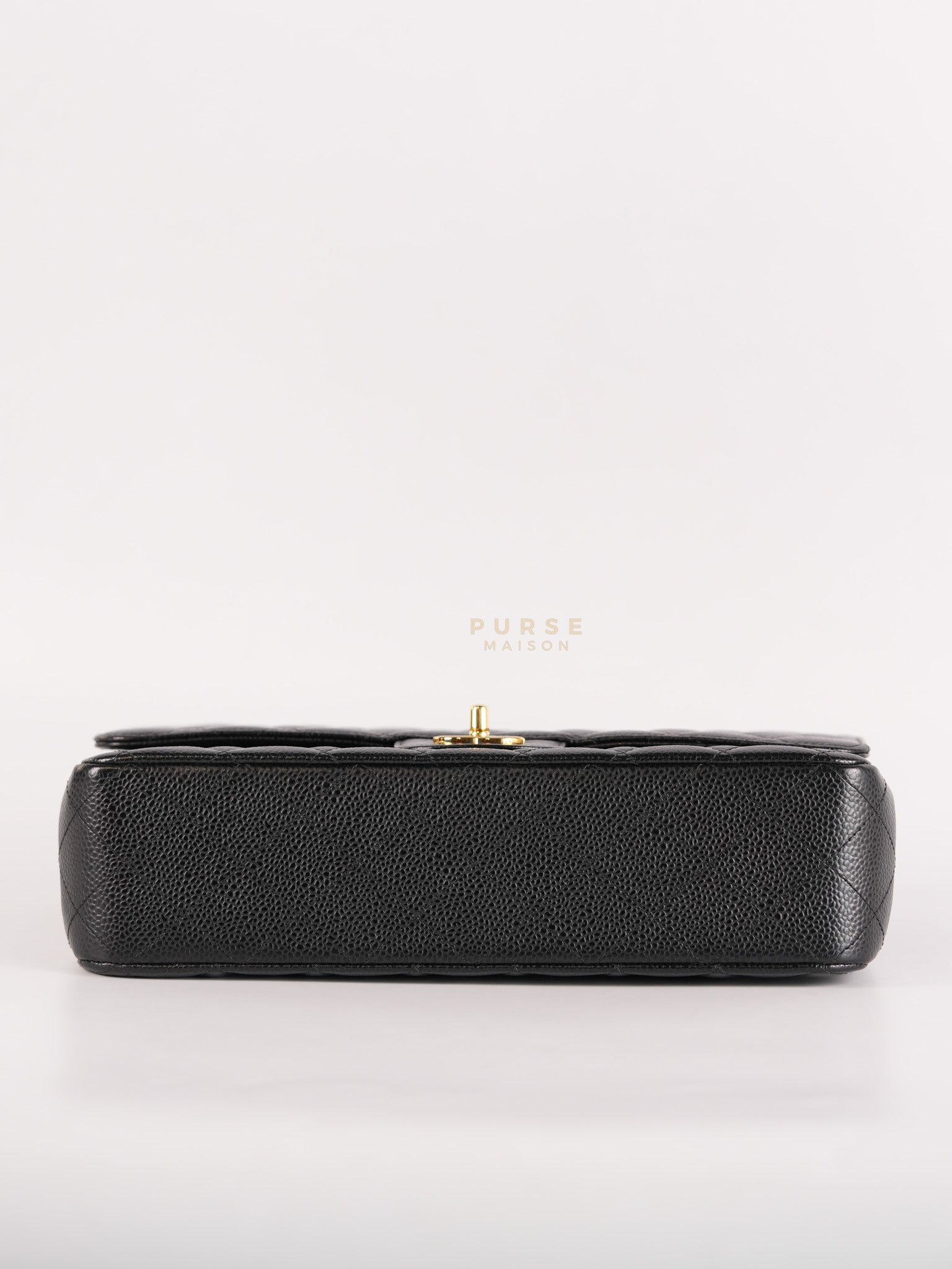 Classic Double Flap Medium in Black Quilted Caviar Leather and Gold Hardware Series 25 | Purse Maison Luxury Bags Shop