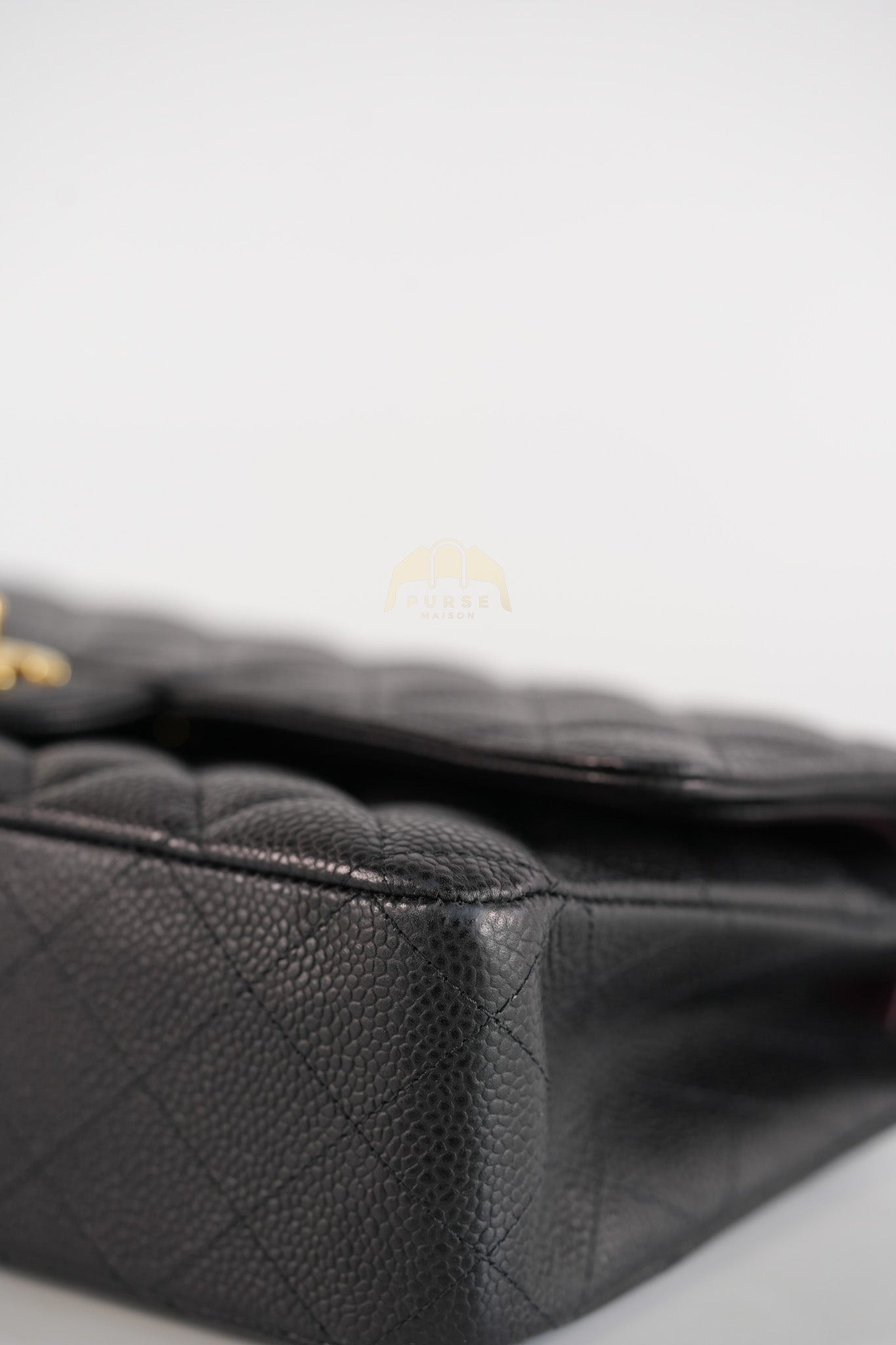 Classic Double Flap Medium in Black Quilted Caviar Leather and Gold Hardware Series 28 | Purse Maison Luxury Bags Shop