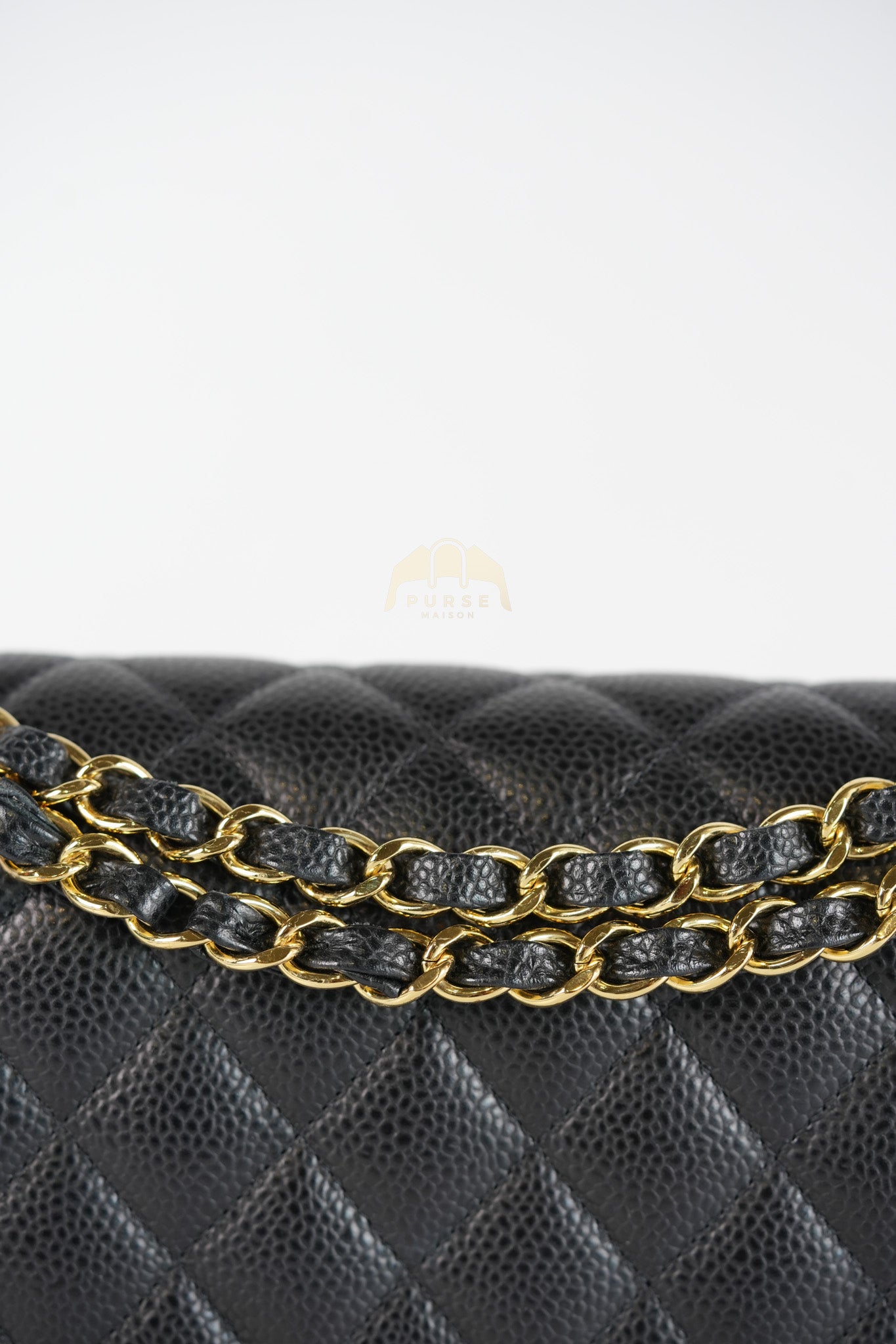 Classic Double Flap Medium in Black Quilted Caviar Leather and Gold Hardware Series 28 | Purse Maison Luxury Bags Shop