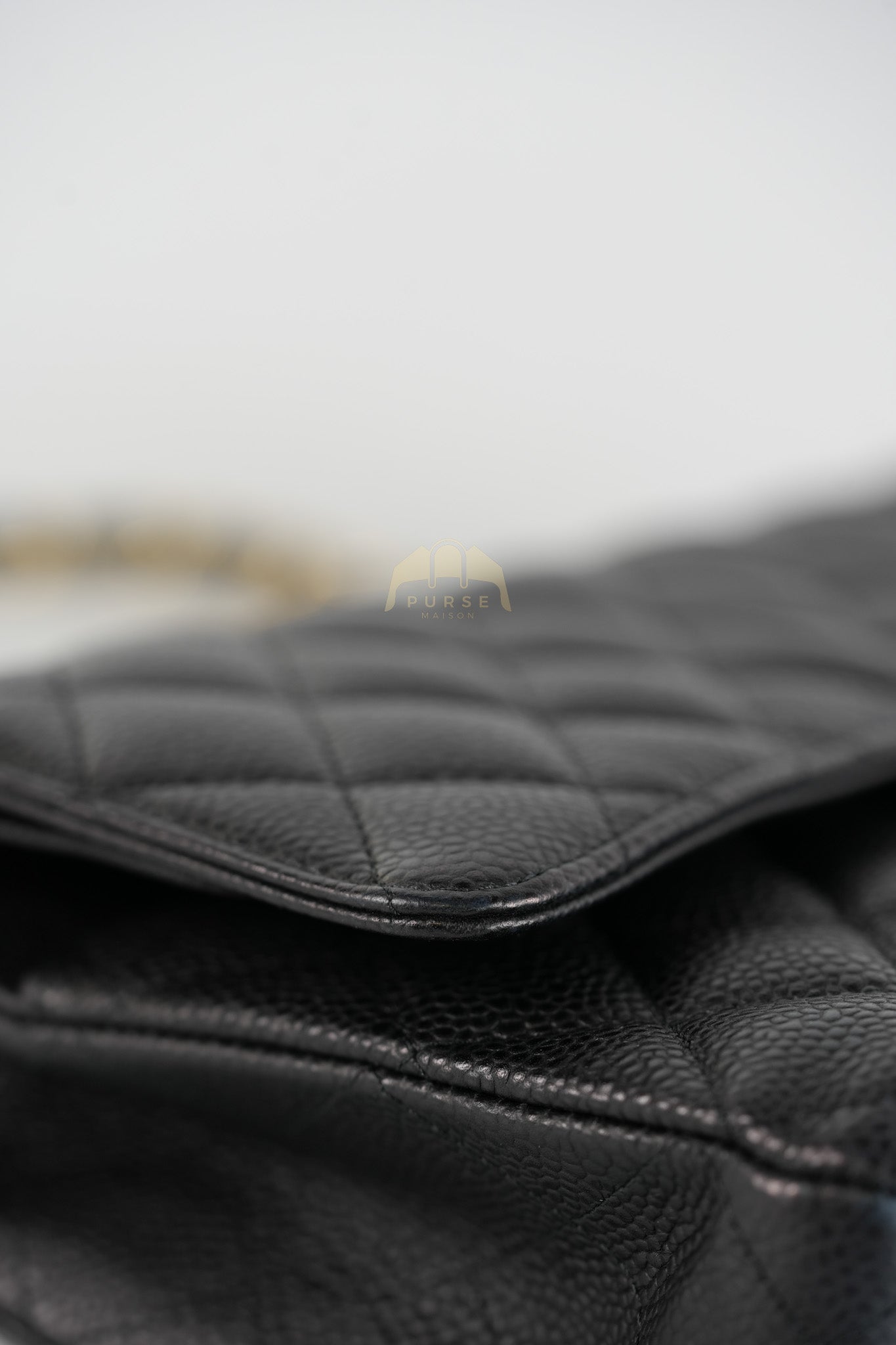 Classic Double Flap Medium in Black Quilted Caviar Leather and Gold Hardware Series 28 | Purse Maison Luxury Bags Shop
