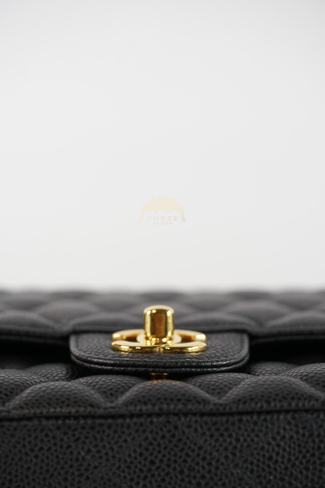 Classic Double Flap Medium in Black Quilted Caviar Leather and Gold Hardware Series 28 | Purse Maison Luxury Bags Shop
