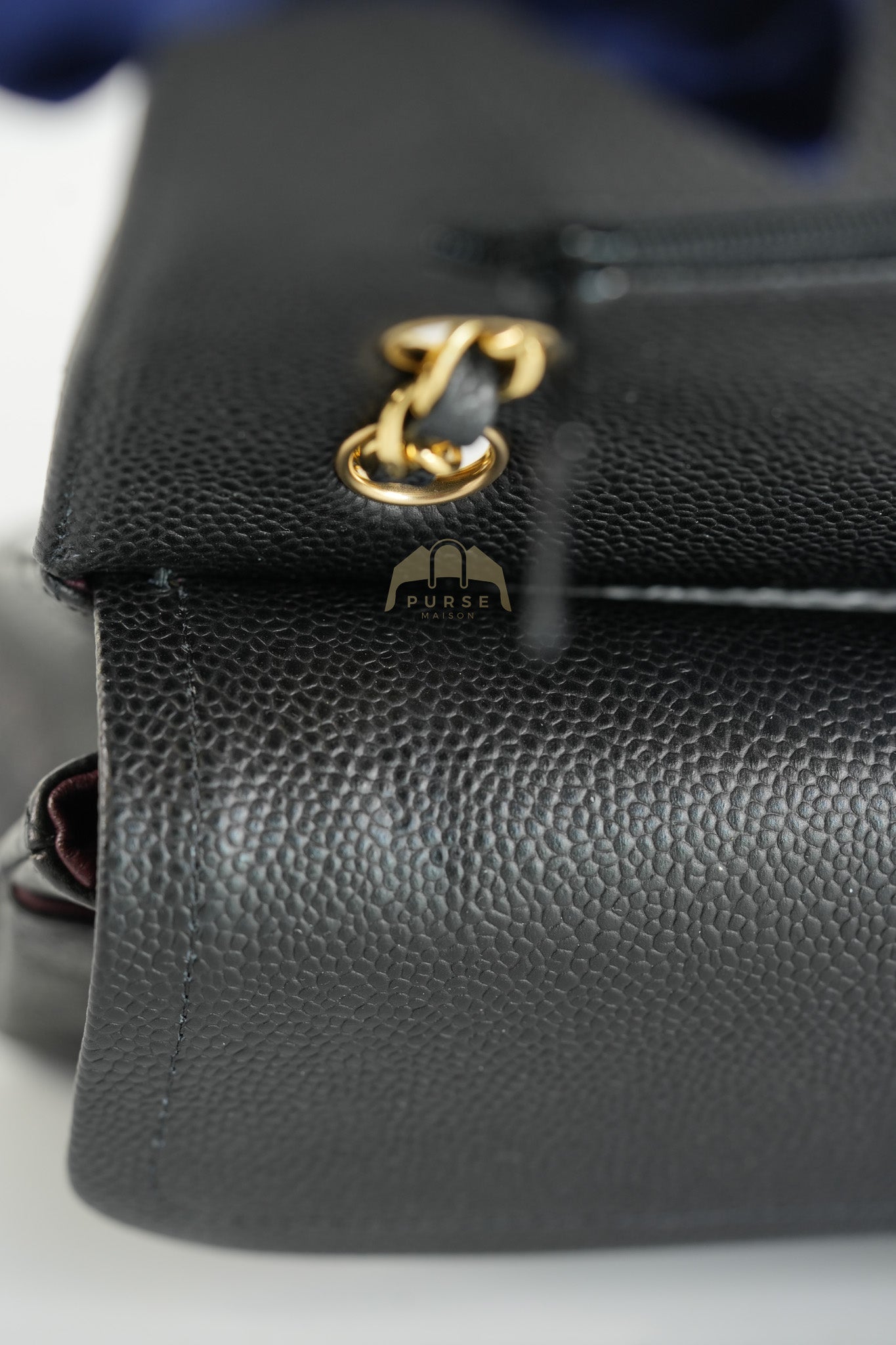 Classic Double Flap Medium in Black Quilted Caviar Leather and Gold Hardware Series 28 | Purse Maison Luxury Bags Shop