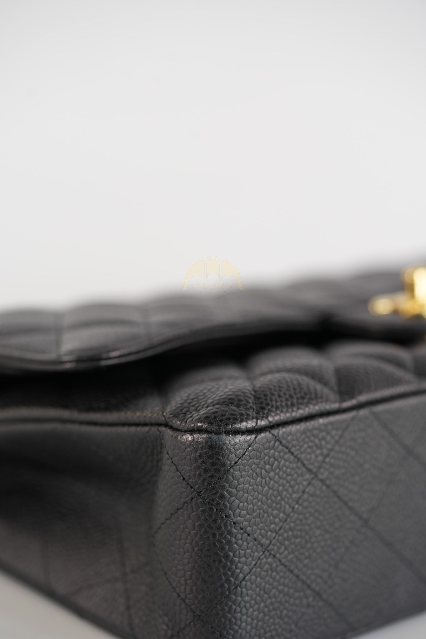 Classic Double Flap Medium in Black Quilted Caviar Leather and Gold Hardware Series 28 | Purse Maison Luxury Bags Shop