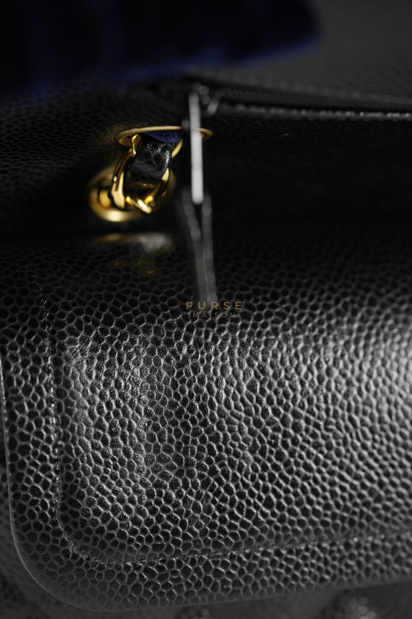 Classic Double Flap Medium in Black Quilted Caviar Leather and Gold Hardware Series 30 | Purse Maison Luxury Bags Shop