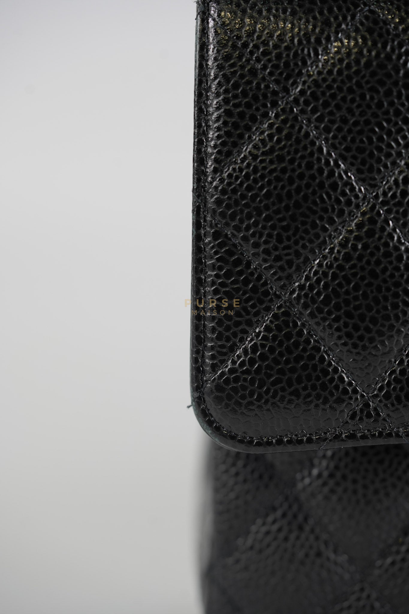 Classic Double Flap Medium in Black Quilted Caviar Leather and Gold Hardware Series 30 | Purse Maison Luxury Bags Shop