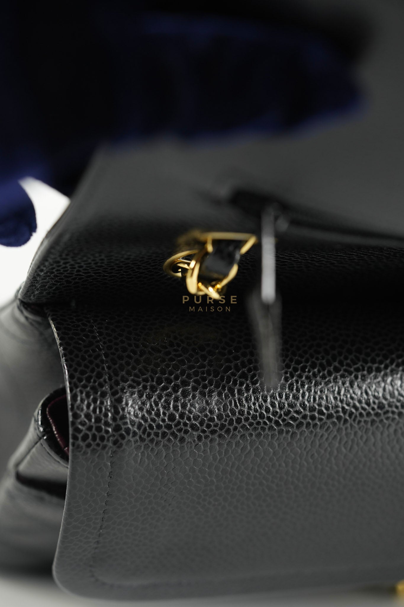 Classic Double Flap Medium in Black Quilted Caviar Leather and Gold Hardware Series 30 | Purse Maison Luxury Bags Shop