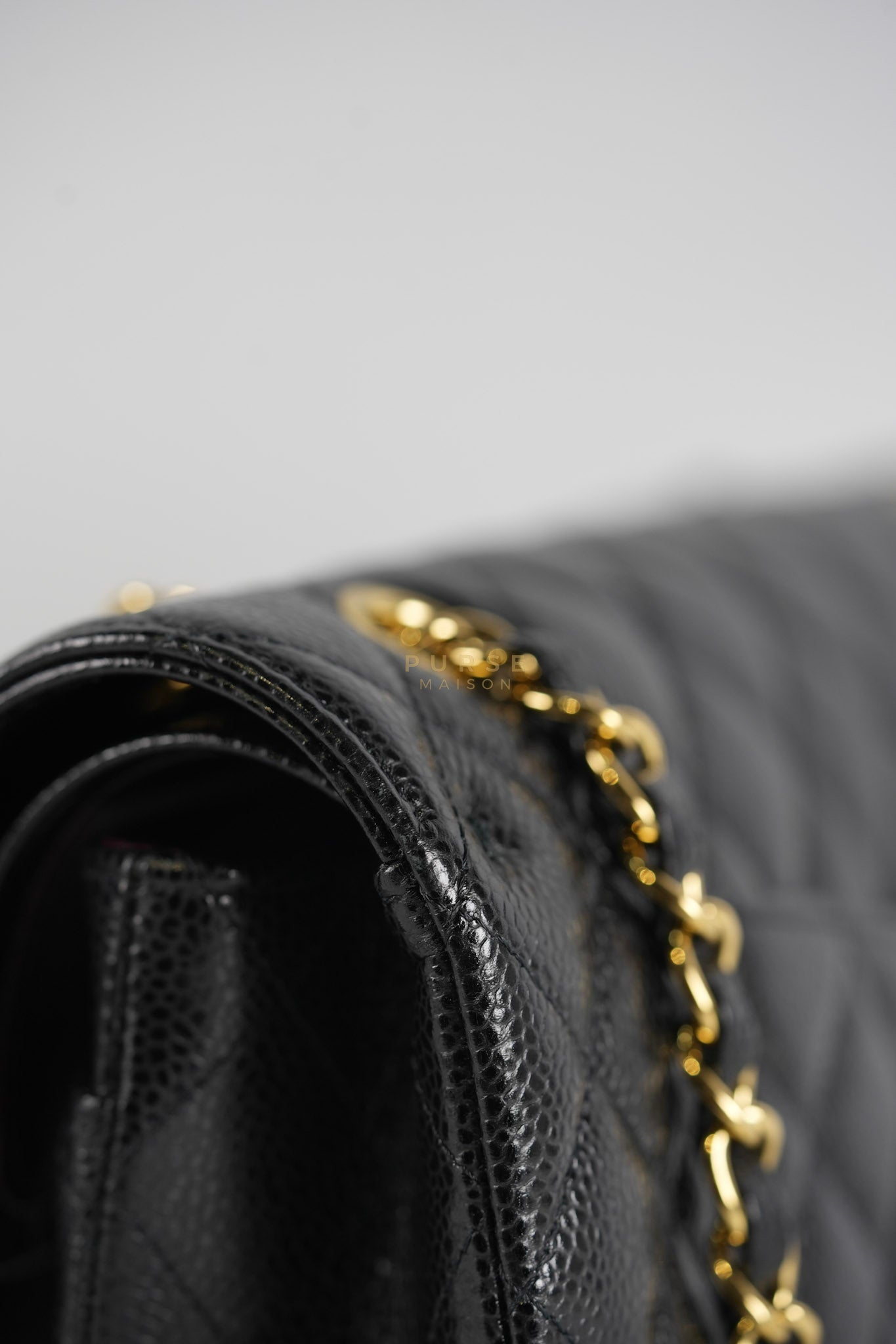Classic Double Flap Medium in Black Quilted Caviar Leather and Gold Hardware Series 30 | Purse Maison Luxury Bags Shop