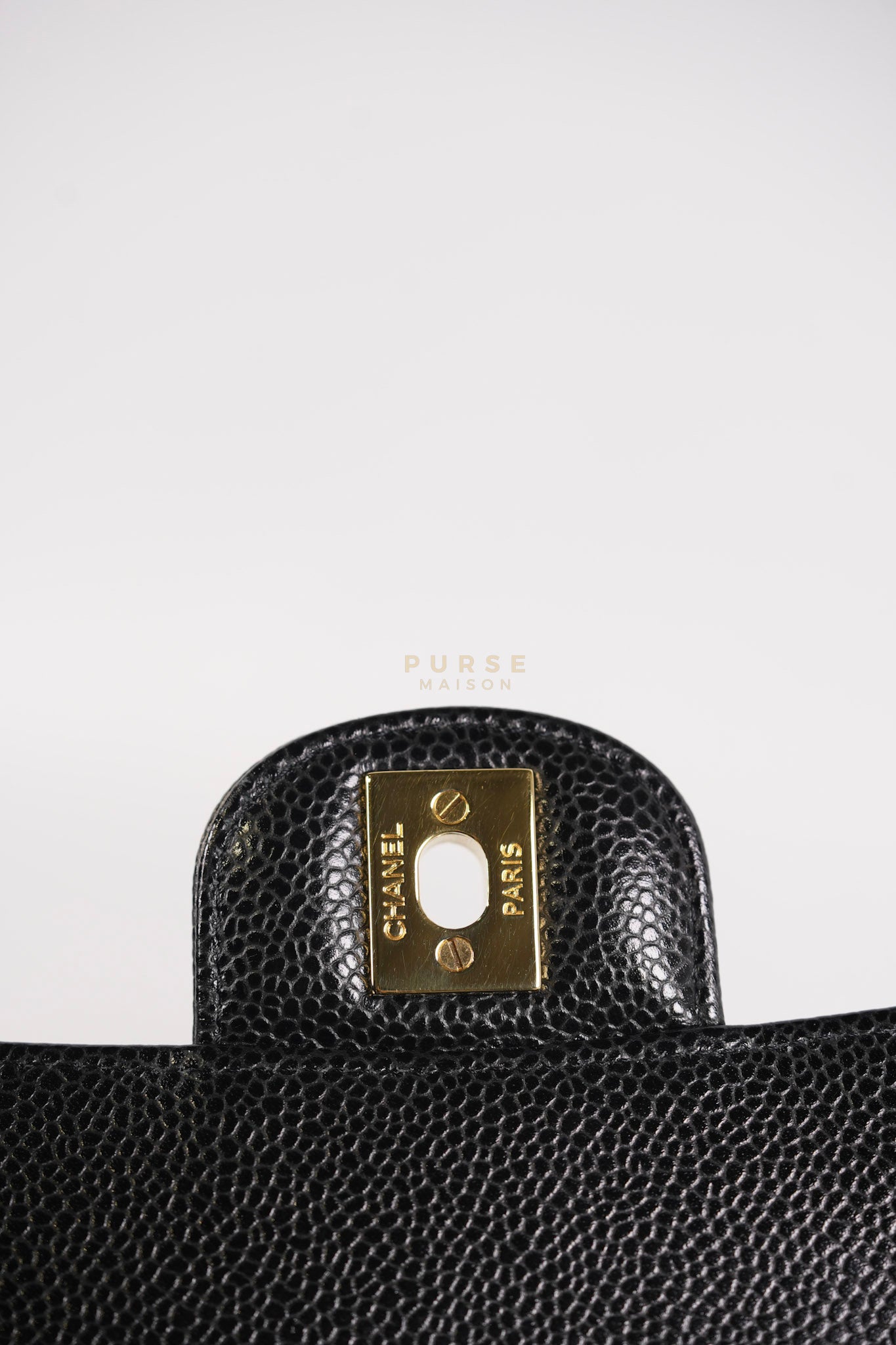 Classic Double Flap Medium in Black Quilted Caviar Leather and Gold Hardware Series 30 | Purse Maison Luxury Bags Shop