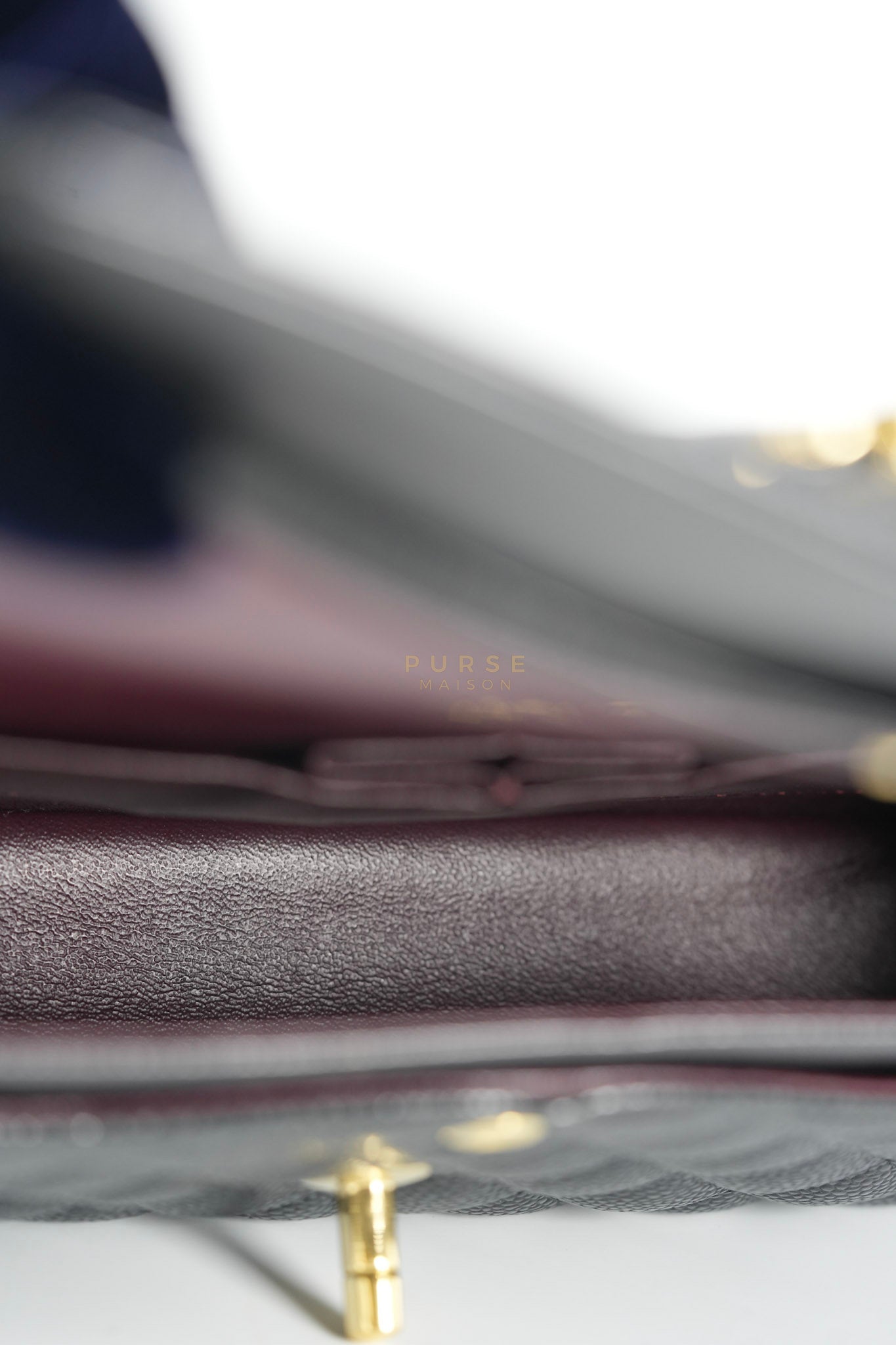 Classic Double Flap Medium in Black Quilted Caviar Leather and Gold Hardware Series 30 | Purse Maison Luxury Bags Shop