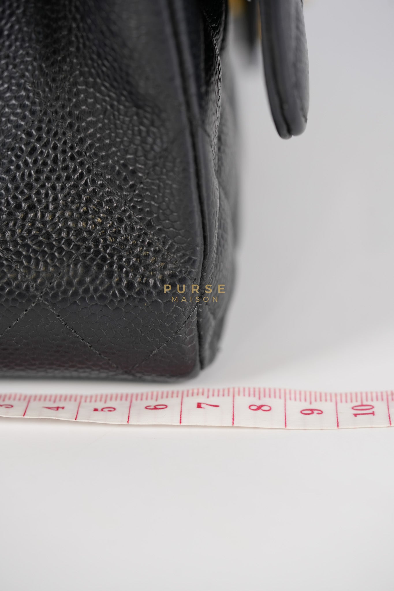 Classic Double Flap Medium in Black Quilted Caviar Leather and Gold Hardware Series 30 | Purse Maison Luxury Bags Shop