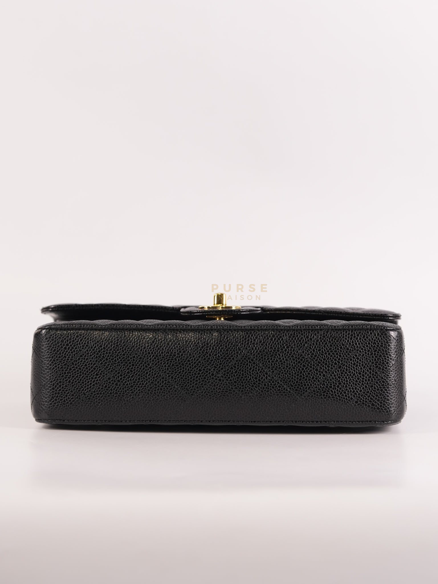 Classic Double Flap Medium in Black Quilted Caviar Leather and Gold Hardware Series 30 | Purse Maison Luxury Bags Shop