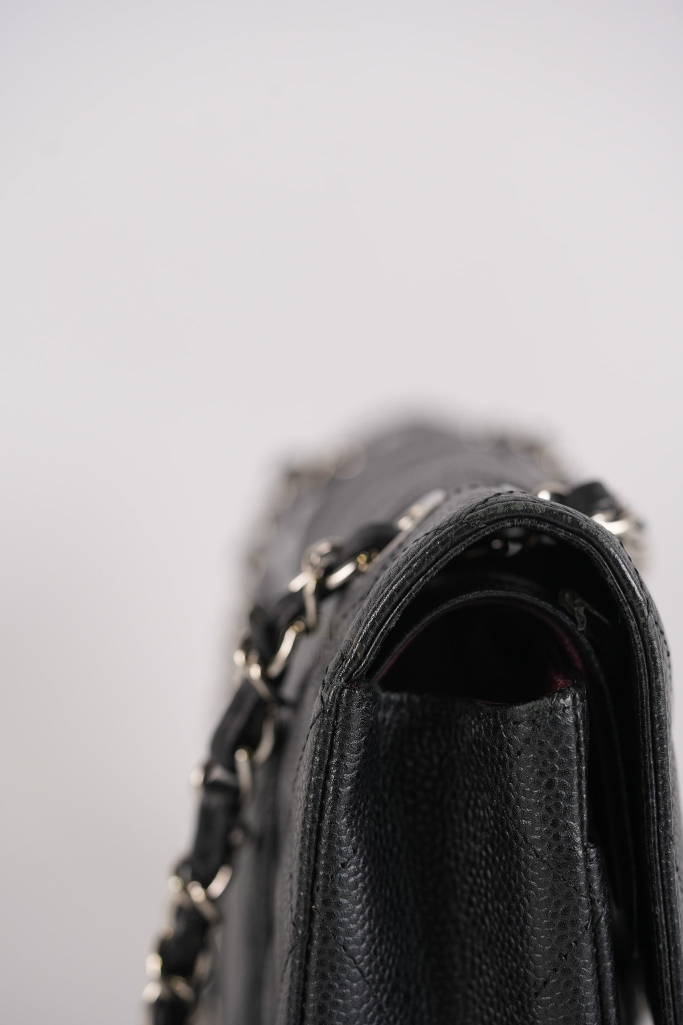 Classic Double Flap Medium in Black Quilted Caviar Leather and Silver Hardware Series 17 | Purse Maison Luxury Bags Shop