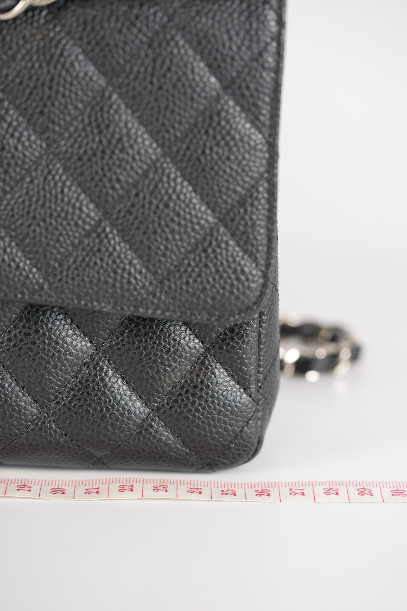 Classic Double Flap Medium in Black Quilted Caviar Leather and Silver Hardware Series 17 | Purse Maison Luxury Bags Shop