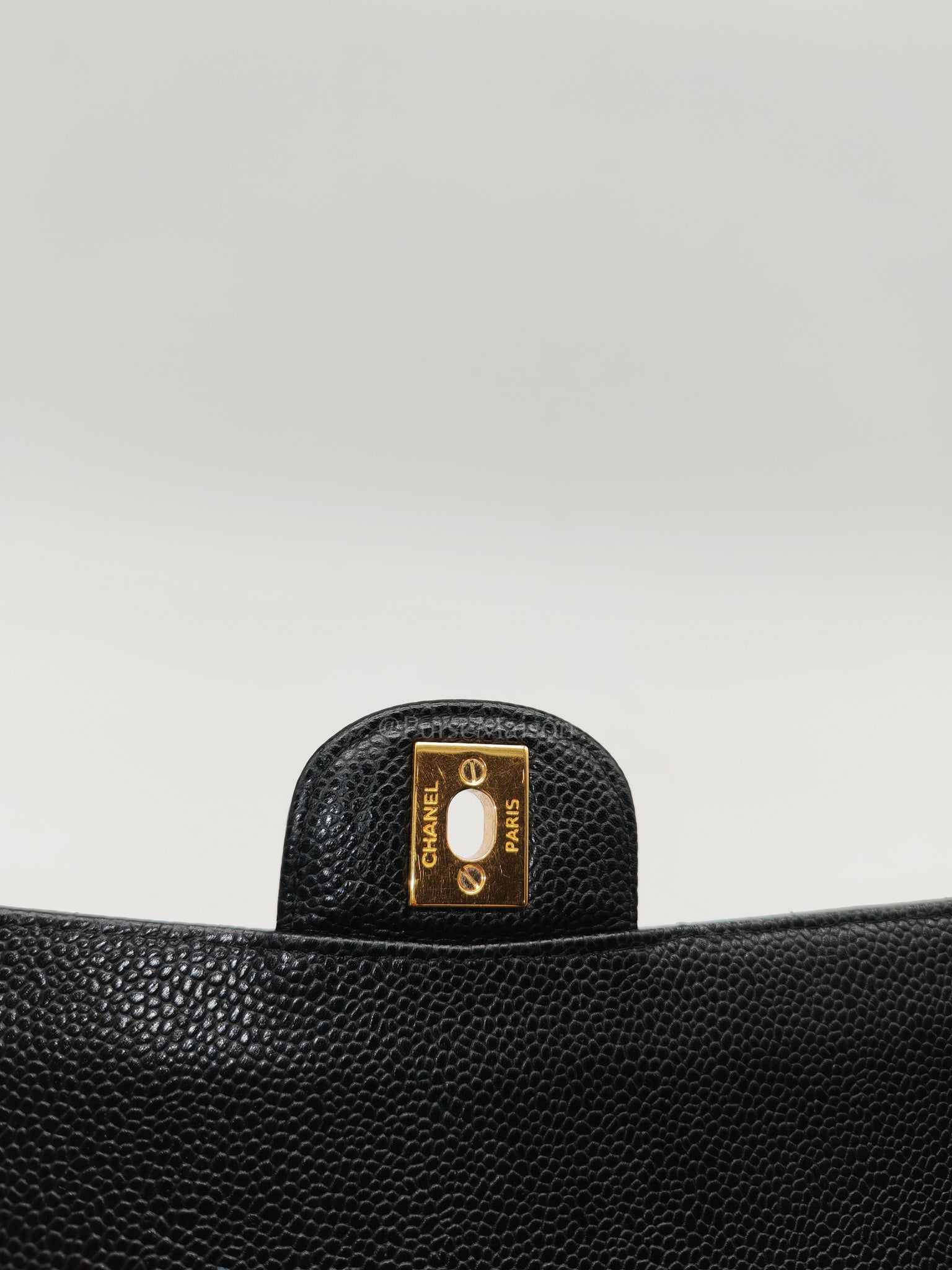 Classic Double Flap Medium in Black Quilted Caviar Leather & Gold Hardware Series 20 | Purse Maison Luxury Bags Shop