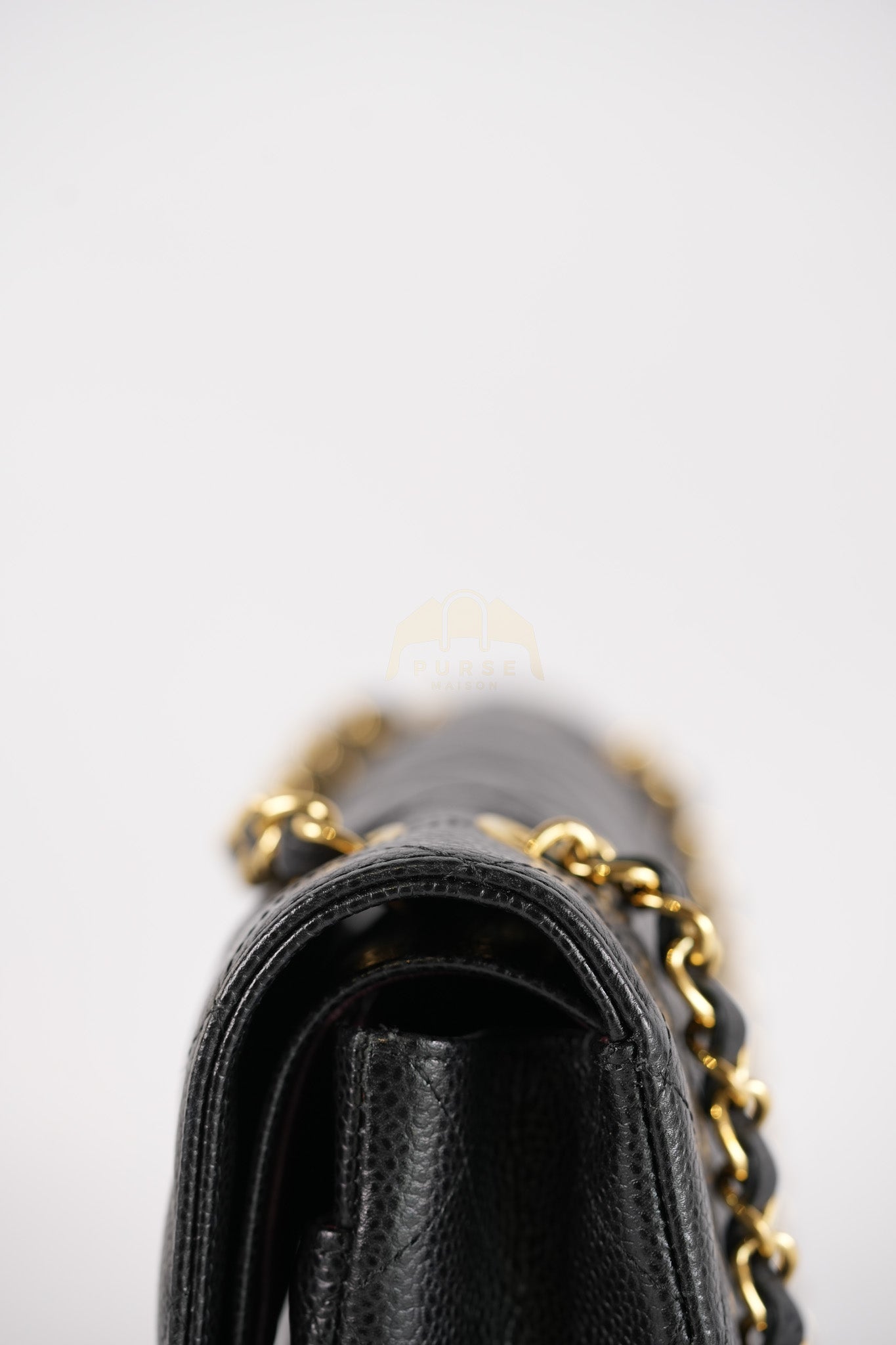 Classic Double Flap Medium in Black Quilted Caviar Leather & Gold Hardware Series 23 | Purse Maison Luxury Bags Shop