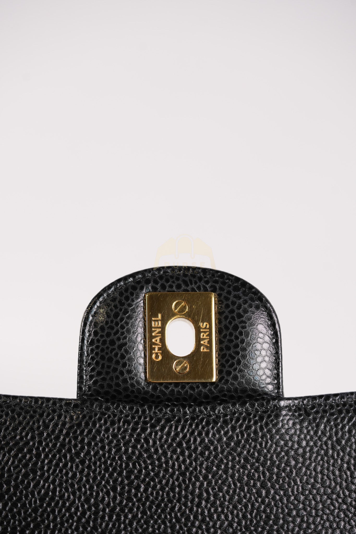 Classic Double Flap Medium in Black Quilted Caviar Leather & Gold Hardware Series 23 | Purse Maison Luxury Bags Shop