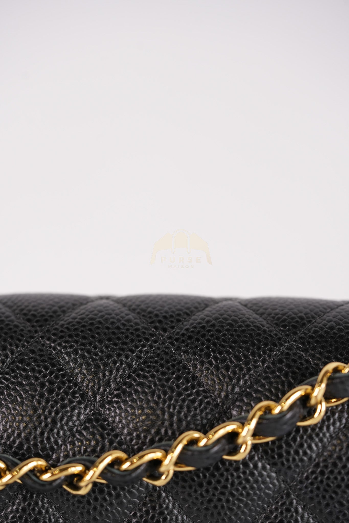 Classic Double Flap Medium in Black Quilted Caviar Leather & Gold Hardware Series 23 | Purse Maison Luxury Bags Shop