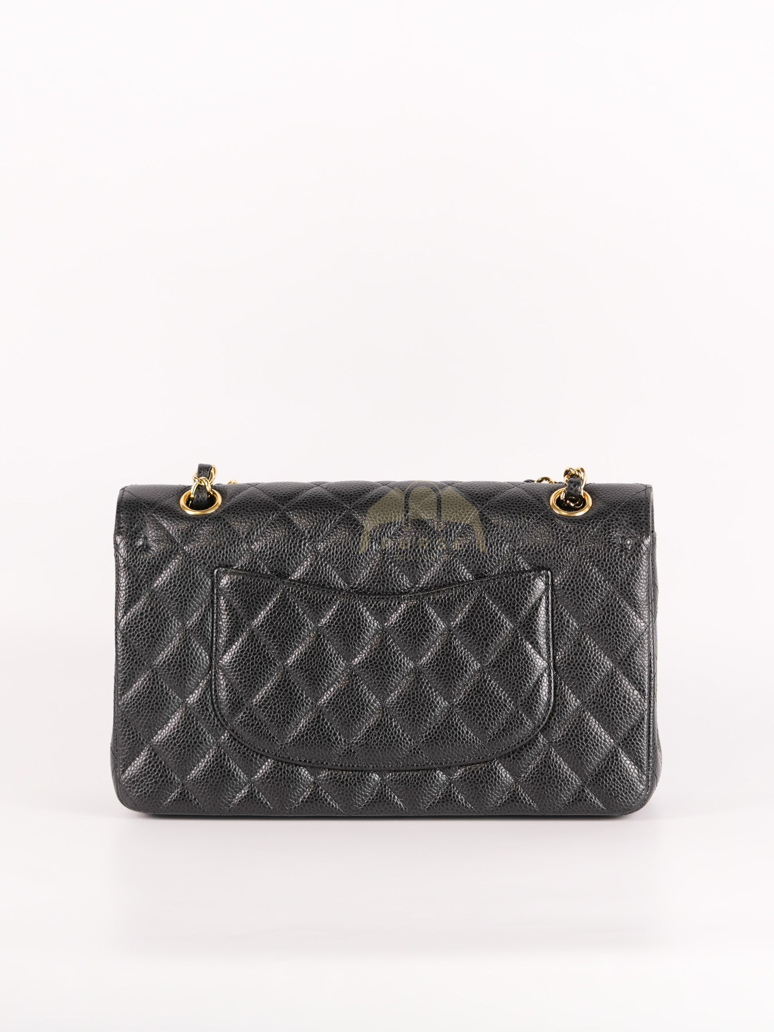 Classic Double Flap Medium in Black Quilted Caviar Leather & Gold Hardware Series 23 | Purse Maison Luxury Bags Shop