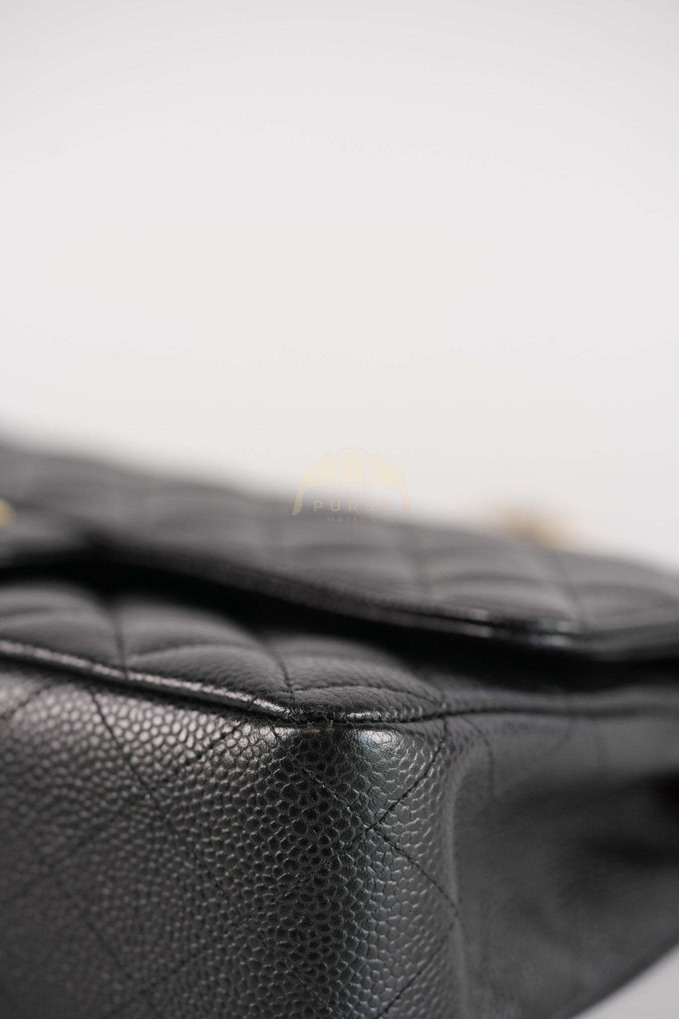 Classic Double Flap Medium in Black Quilted Caviar Leather & Gold Hardware Series 23 | Purse Maison Luxury Bags Shop