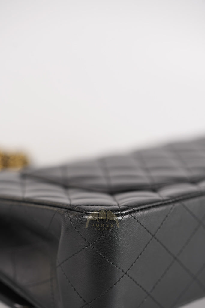 Classic Double Flap Medium in Black Quilted Lambskin Leather and Gold Hardware Series 26 | Purse Maison Luxury Bags Shop