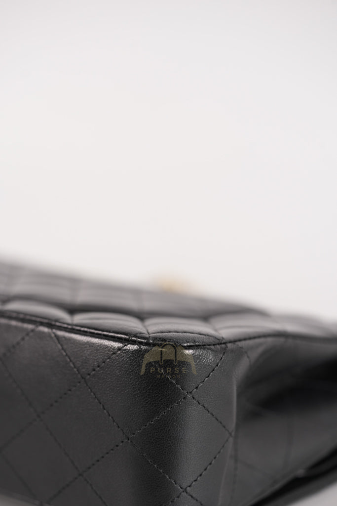 Classic Double Flap Medium in Black Quilted Lambskin Leather and Gold Hardware Series 26 | Purse Maison Luxury Bags Shop