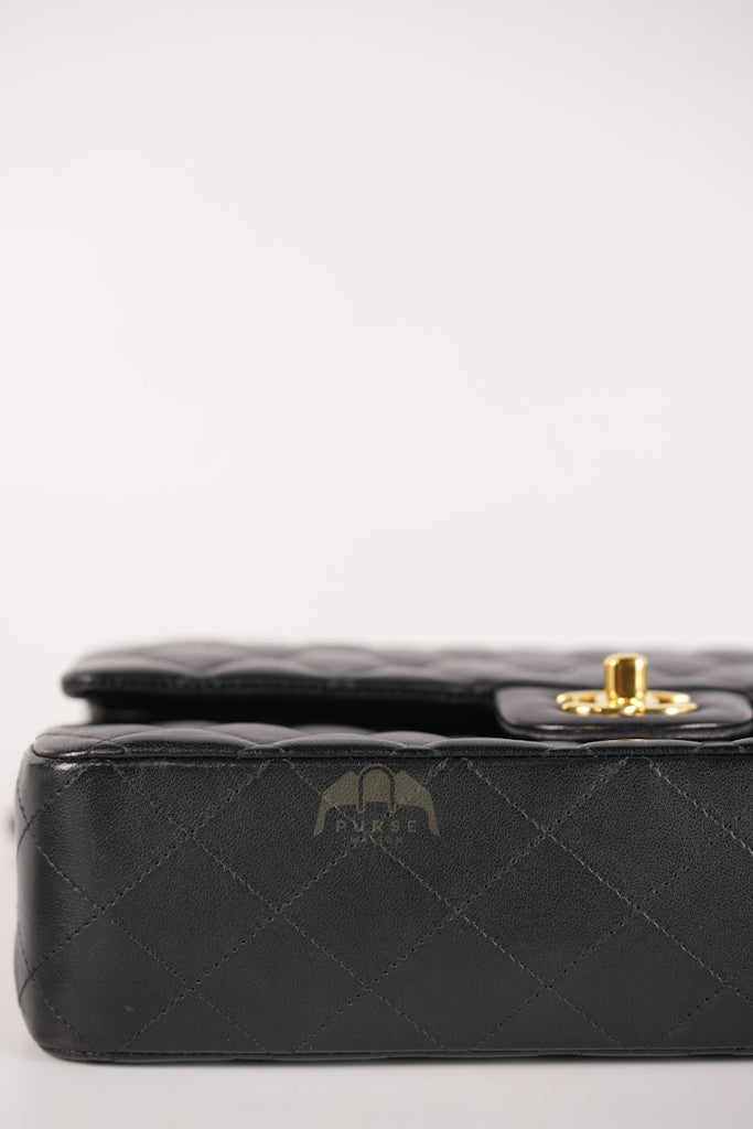 Classic Double Flap Medium in Black Quilted Lambskin Leather and Gold Hardware Series 26 | Purse Maison Luxury Bags Shop