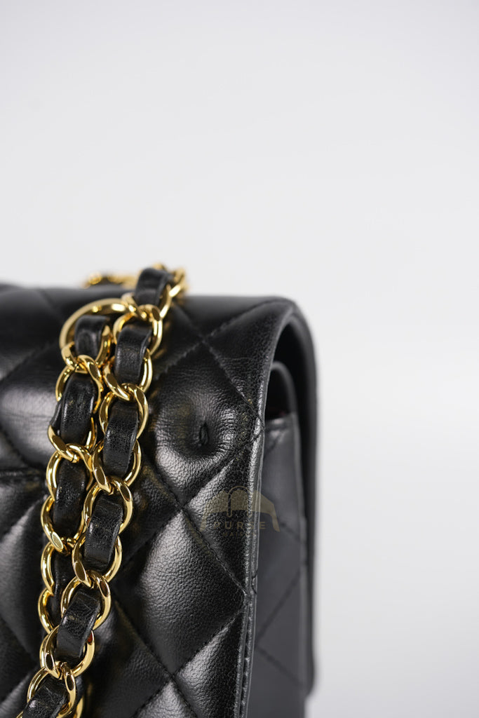 Classic Double Flap Medium in Black Quilted Lambskin Leather and Gold Hardware Series 26 | Purse Maison Luxury Bags Shop