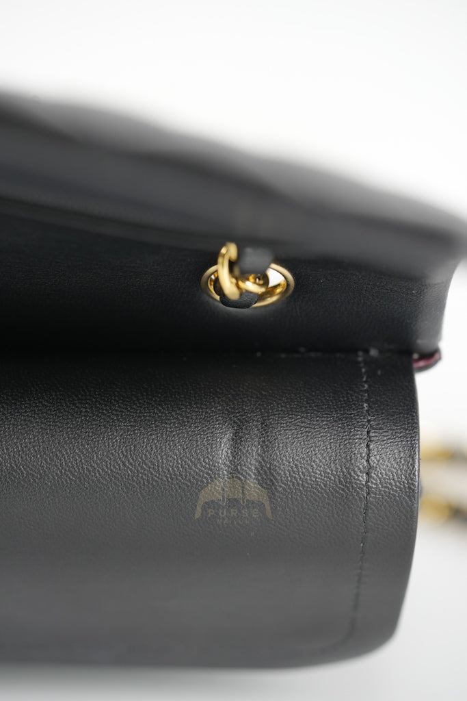 Classic Double Flap Medium in Black Quilted Lambskin Leather and Gold Hardware Series 26 | Purse Maison Luxury Bags Shop