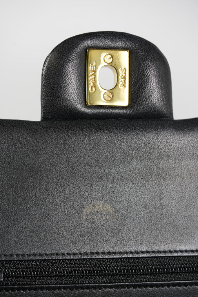 Classic Double Flap Medium in Black Quilted Lambskin Leather and Gold Hardware Series 26 | Purse Maison Luxury Bags Shop