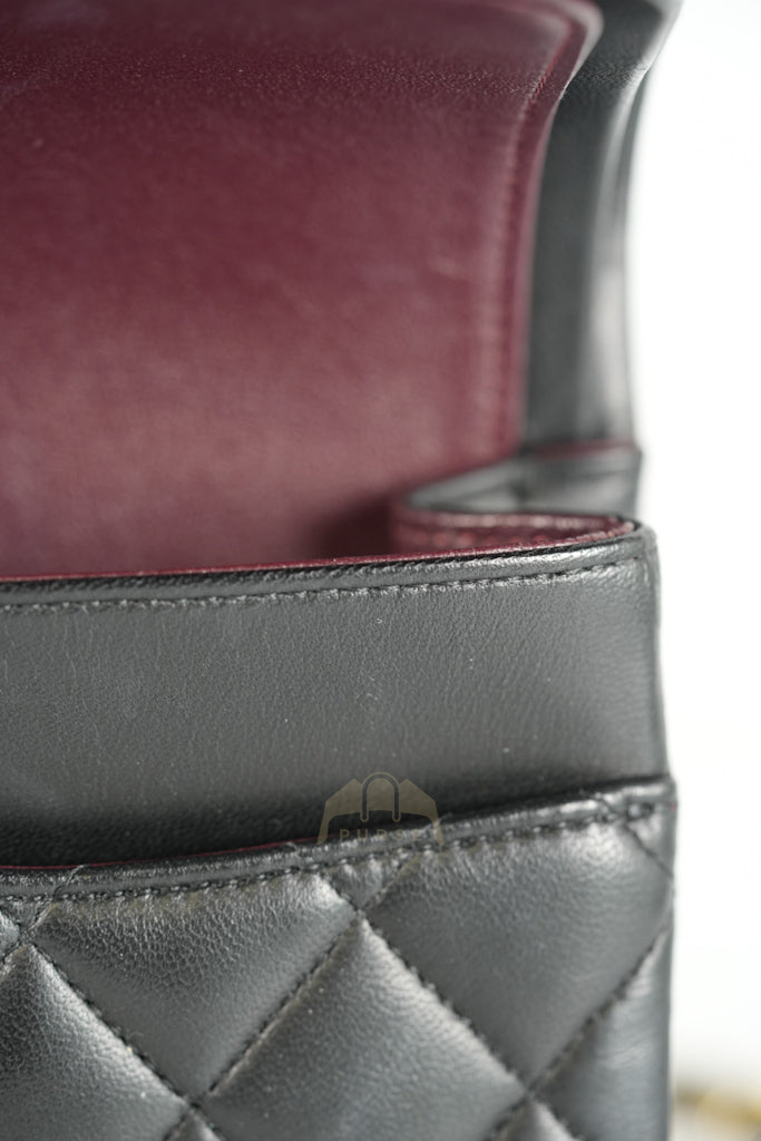 Classic Double Flap Medium in Black Quilted Lambskin Leather and Gold Hardware Series 26 | Purse Maison Luxury Bags Shop