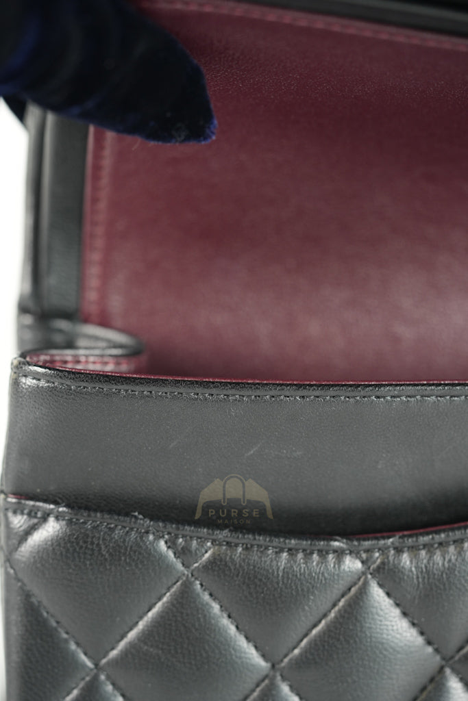 Classic Double Flap Medium in Black Quilted Lambskin Leather and Gold Hardware Series 26 | Purse Maison Luxury Bags Shop