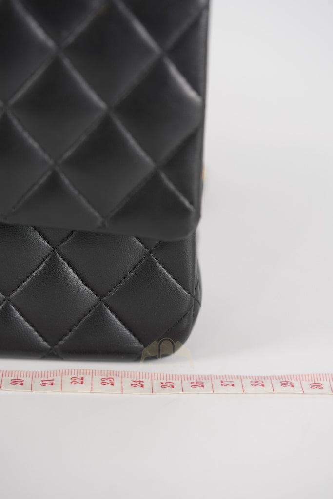 Classic Double Flap Medium in Black Quilted Lambskin Leather and Gold Hardware Series 26 | Purse Maison Luxury Bags Shop
