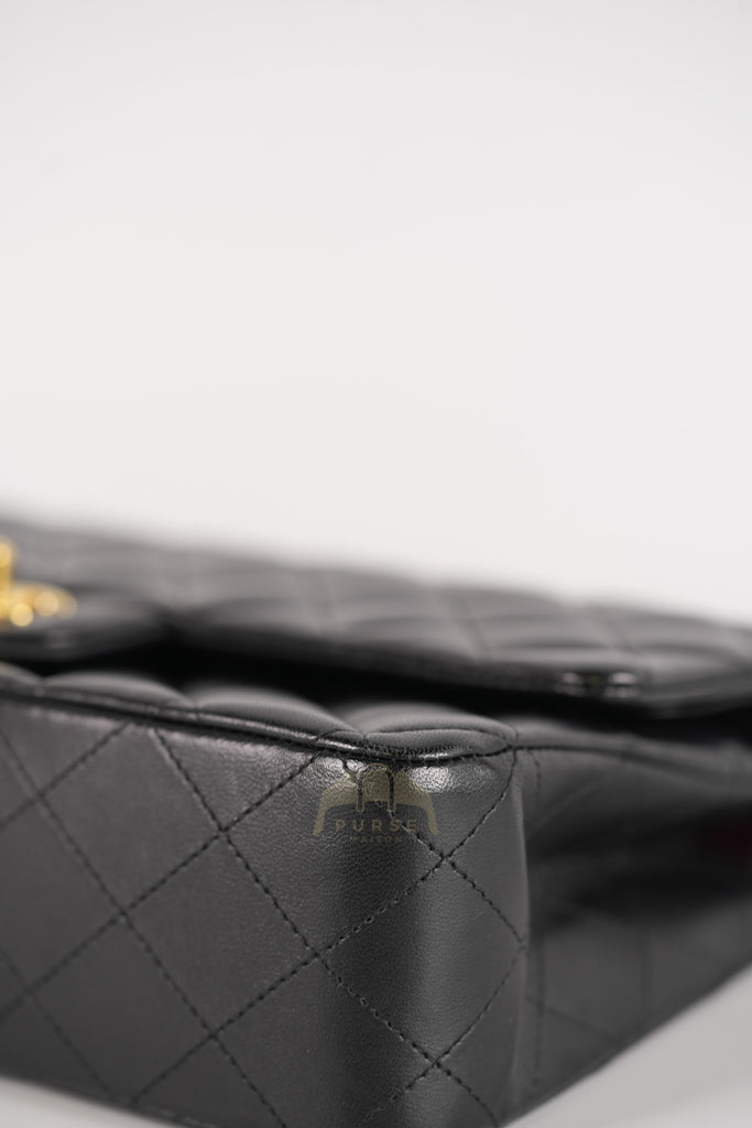 Classic Double Flap Medium in Black Quilted Lambskin Leather and Gold Hardware Series 26 | Purse Maison Luxury Bags Shop