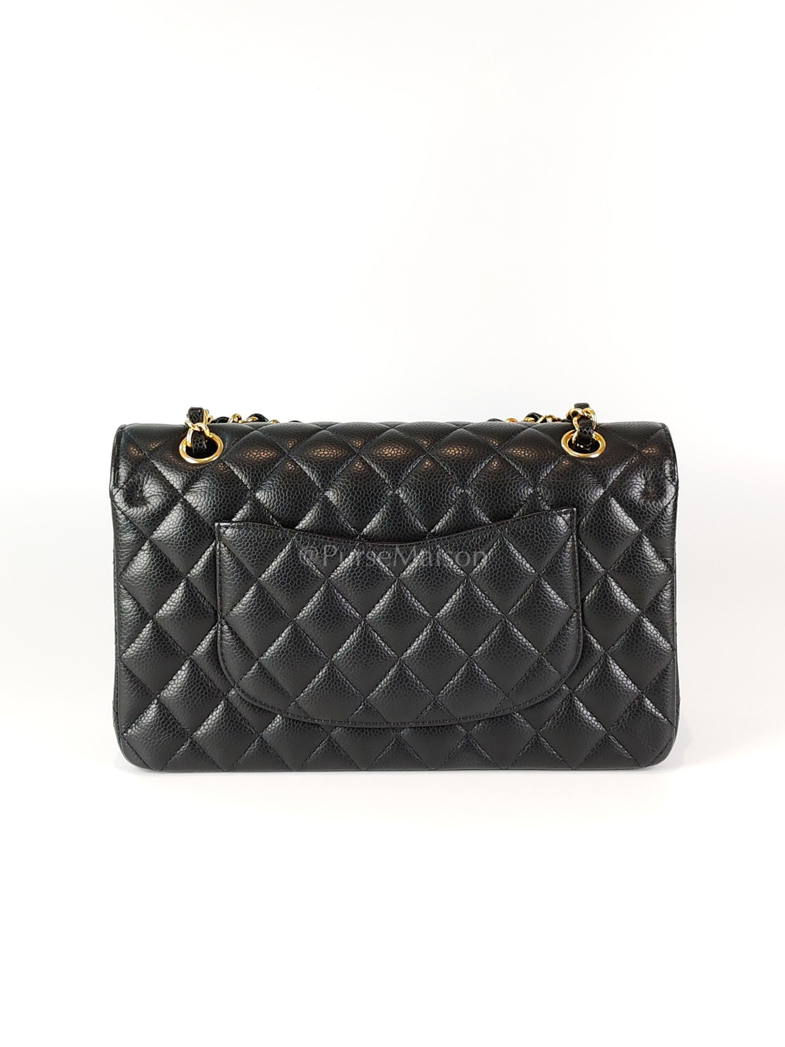 Classic Double Flap Medium in Caviar Leather and Gold Hardware (Microchip) | Purse Maison Luxury Bags Shop
