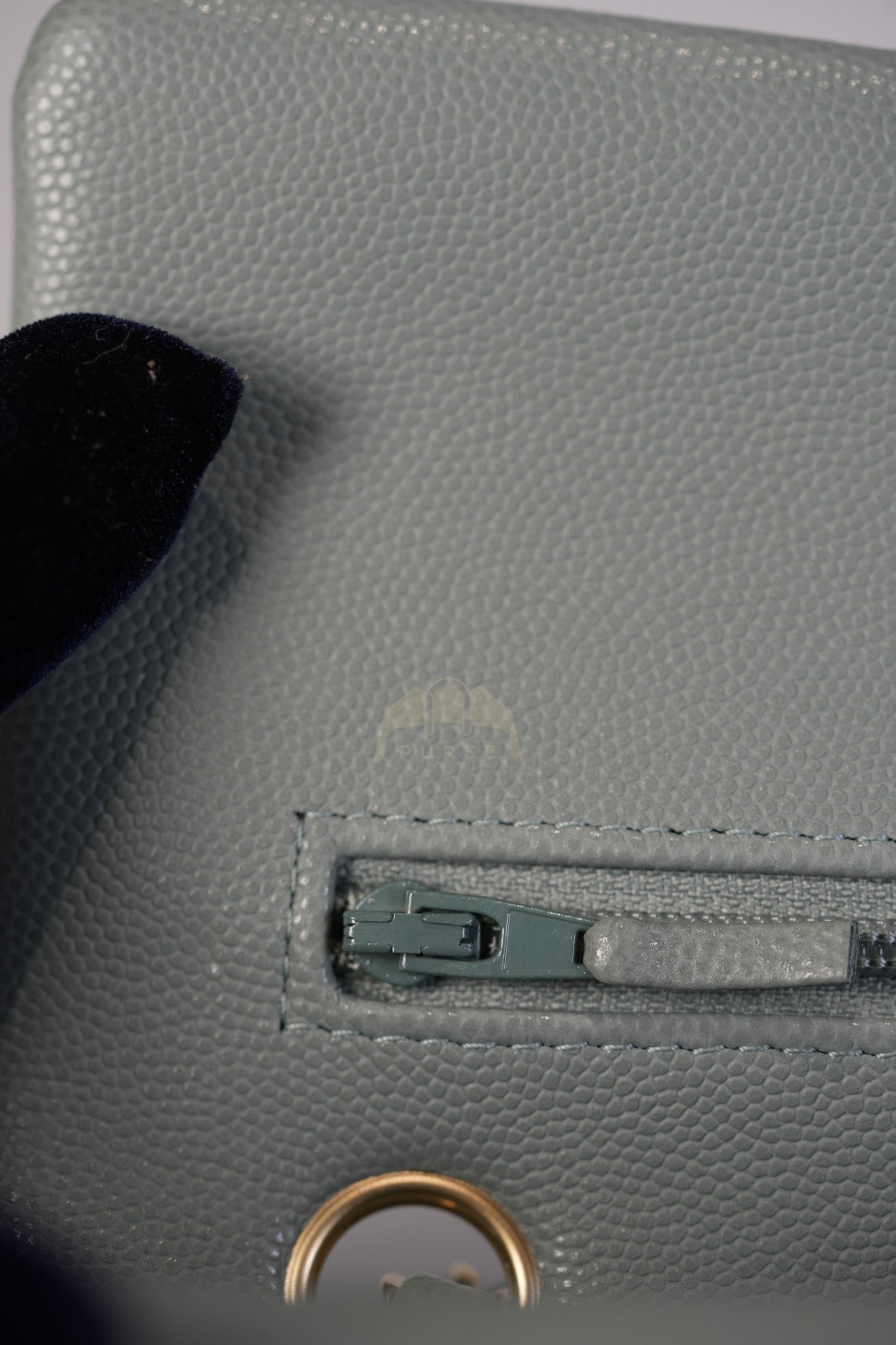 Classic Double Flap Medium in Mint Green Quilted Caviar Leather & Light Gold Hardware Microchip | Purse Maison Luxury Bags Shop