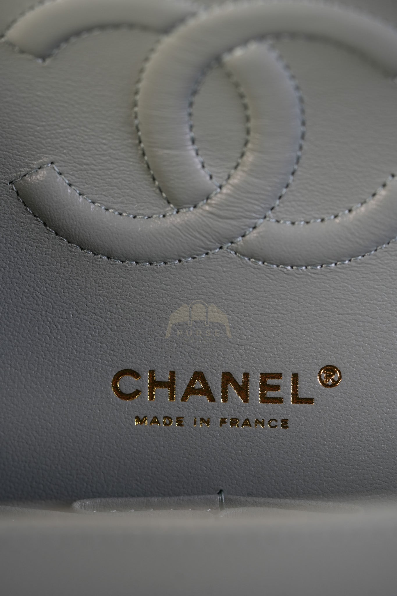 Classic Double Flap Medium in Mint Green Quilted Caviar Leather & Light Gold Hardware Microchip | Purse Maison Luxury Bags Shop