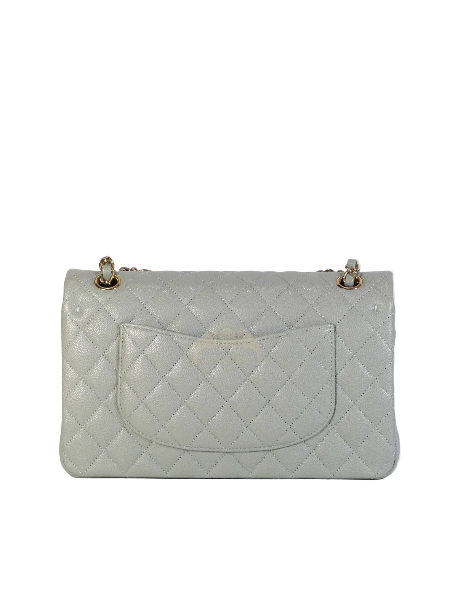 Classic Double Flap Medium in Mint Green Quilted Caviar Leather & Light Gold Hardware Microchip | Purse Maison Luxury Bags Shop