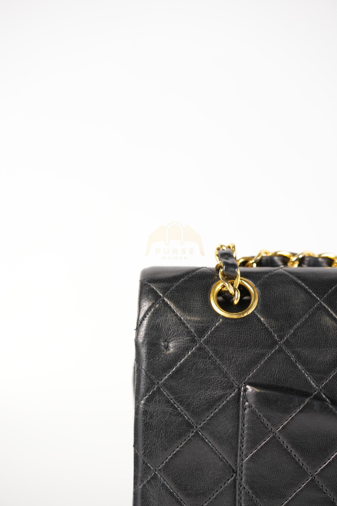Classic Double Flap Medium Vintage in Lambskin Quilted Leather and Gold Hardware Series 1 | Purse Maison Luxury Bags Shop