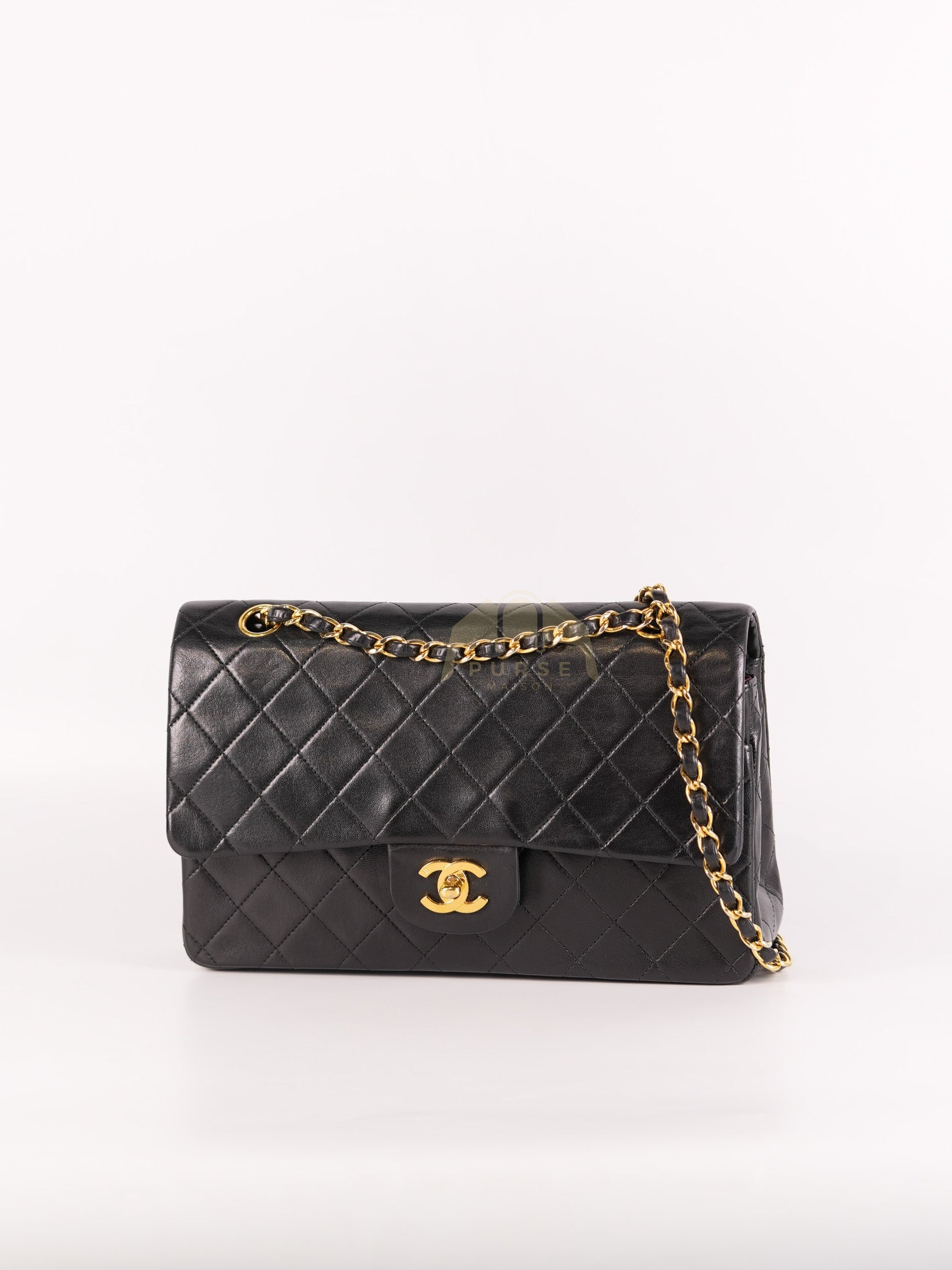 Classic Double Flap Medium Vintage in Lambskin Quilted Leather and Gold Hardware Series 1 | Purse Maison Luxury Bags Shop