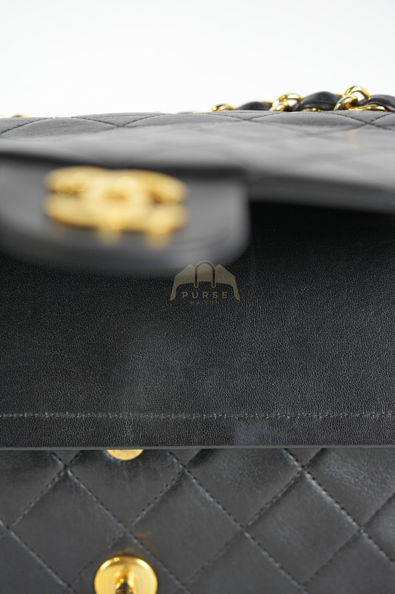 Classic Double Flap Medium Vintage in Lambskin Quilted Leather and Gold Hardware Series 1 | Purse Maison Luxury Bags Shop