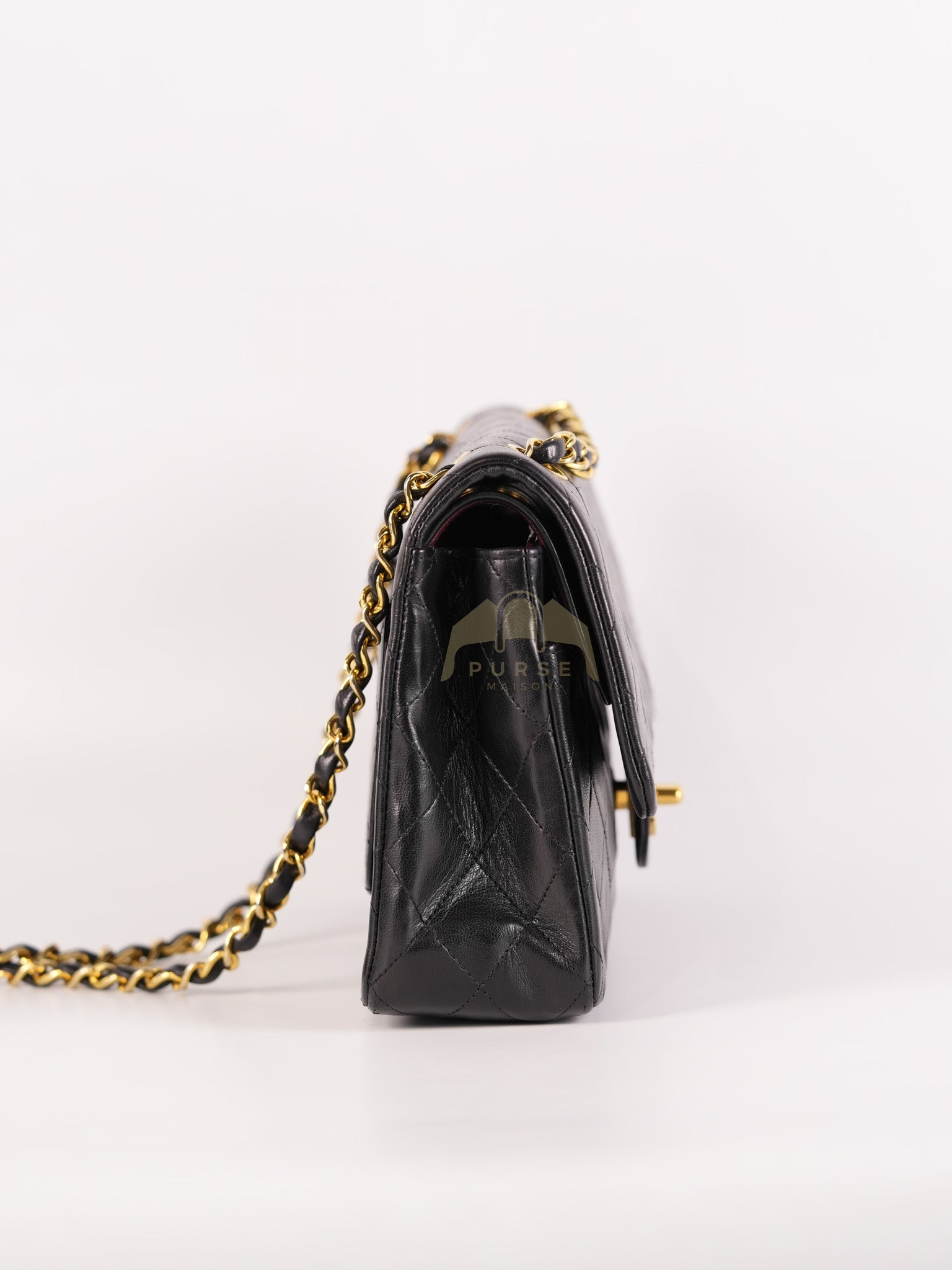 Classic Double Flap Medium Vintage in Lambskin Quilted Leather and Gold Hardware Series 1 | Purse Maison Luxury Bags Shop