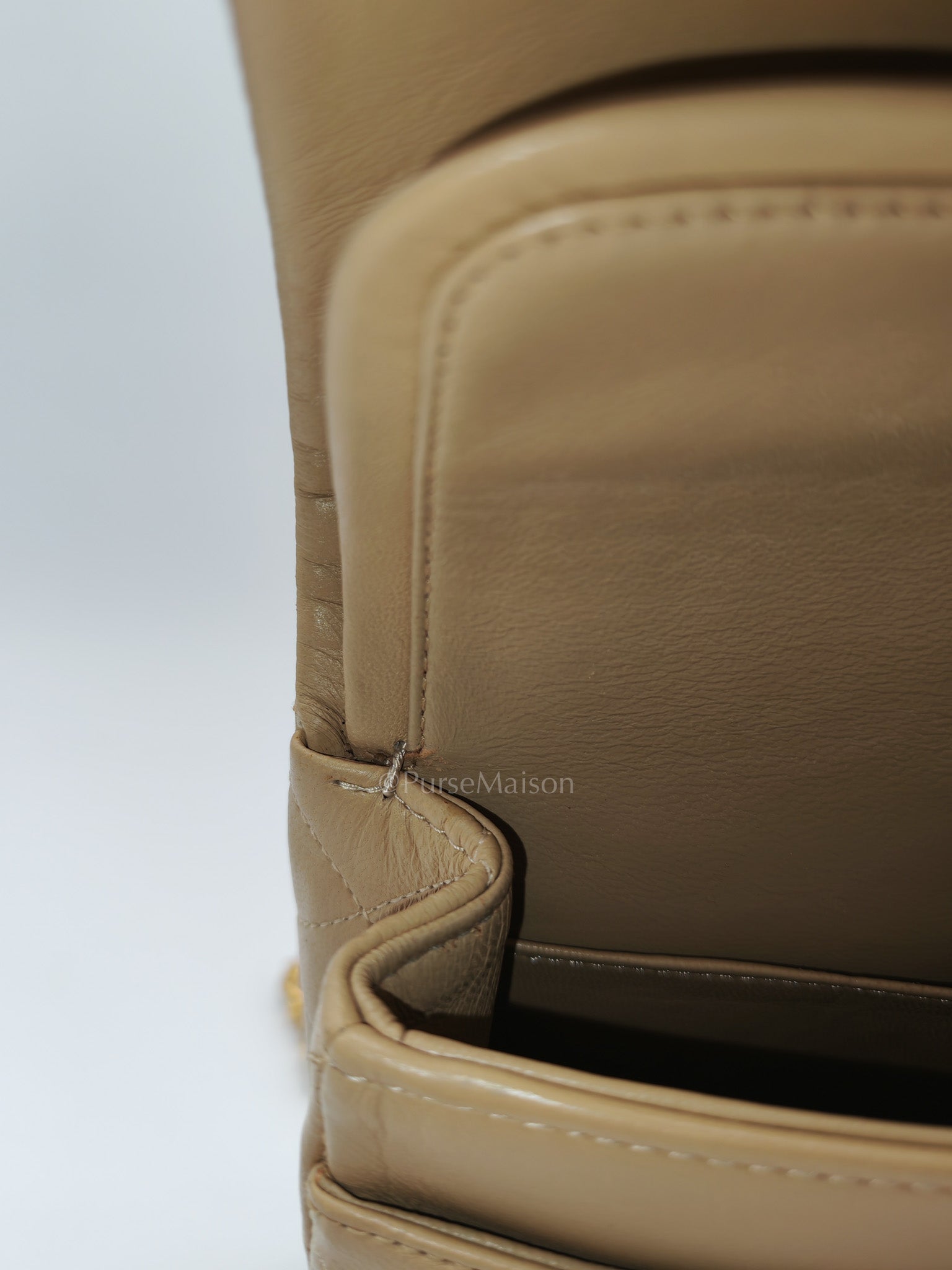 Classic Double Flap Small in Beige Lambskin Leather & Gold Hardware Series 1 | Purse Maison Luxury Bags Shop