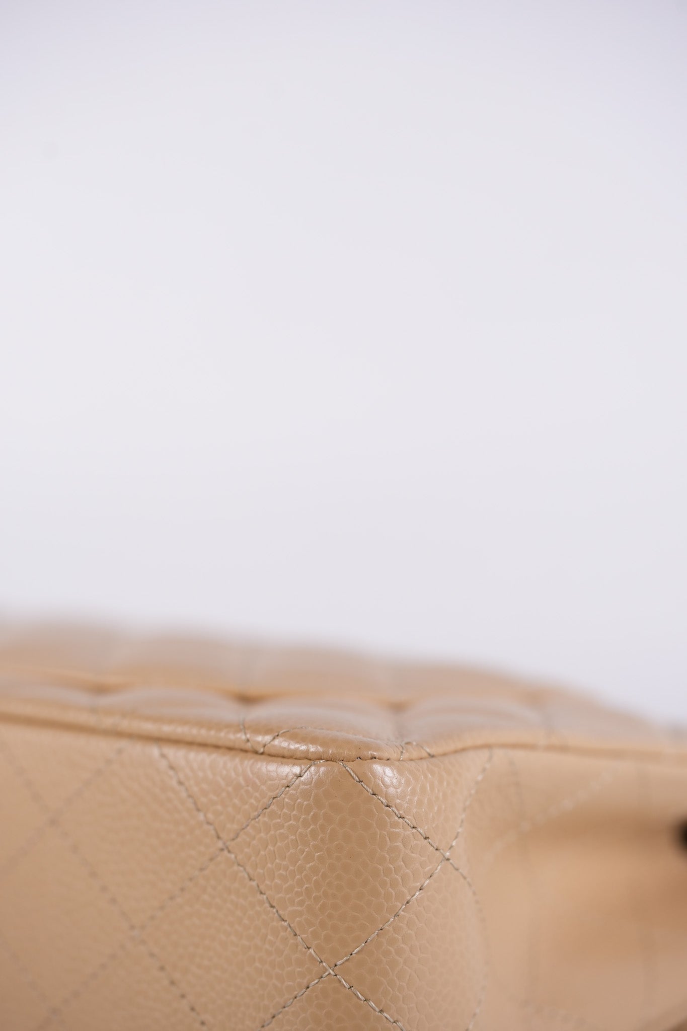 Classic Double Flap Small in Beige Quilted Caviar Leather & Gold Hardware Microchip | Purse Maison Luxury Bags Shop