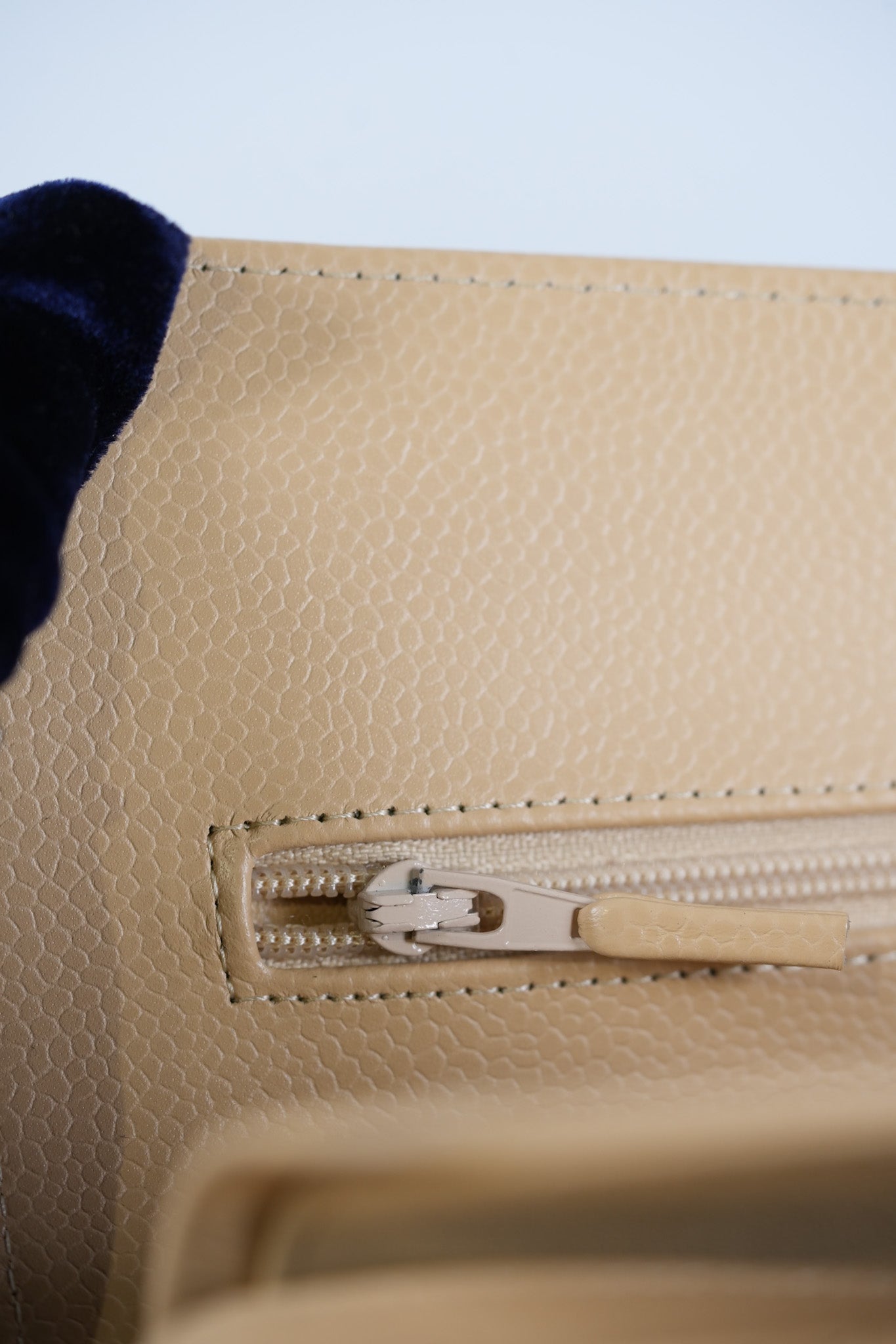 Classic Double Flap Small in Beige Quilted Caviar Leather & Gold Hardware Microchip | Purse Maison Luxury Bags Shop