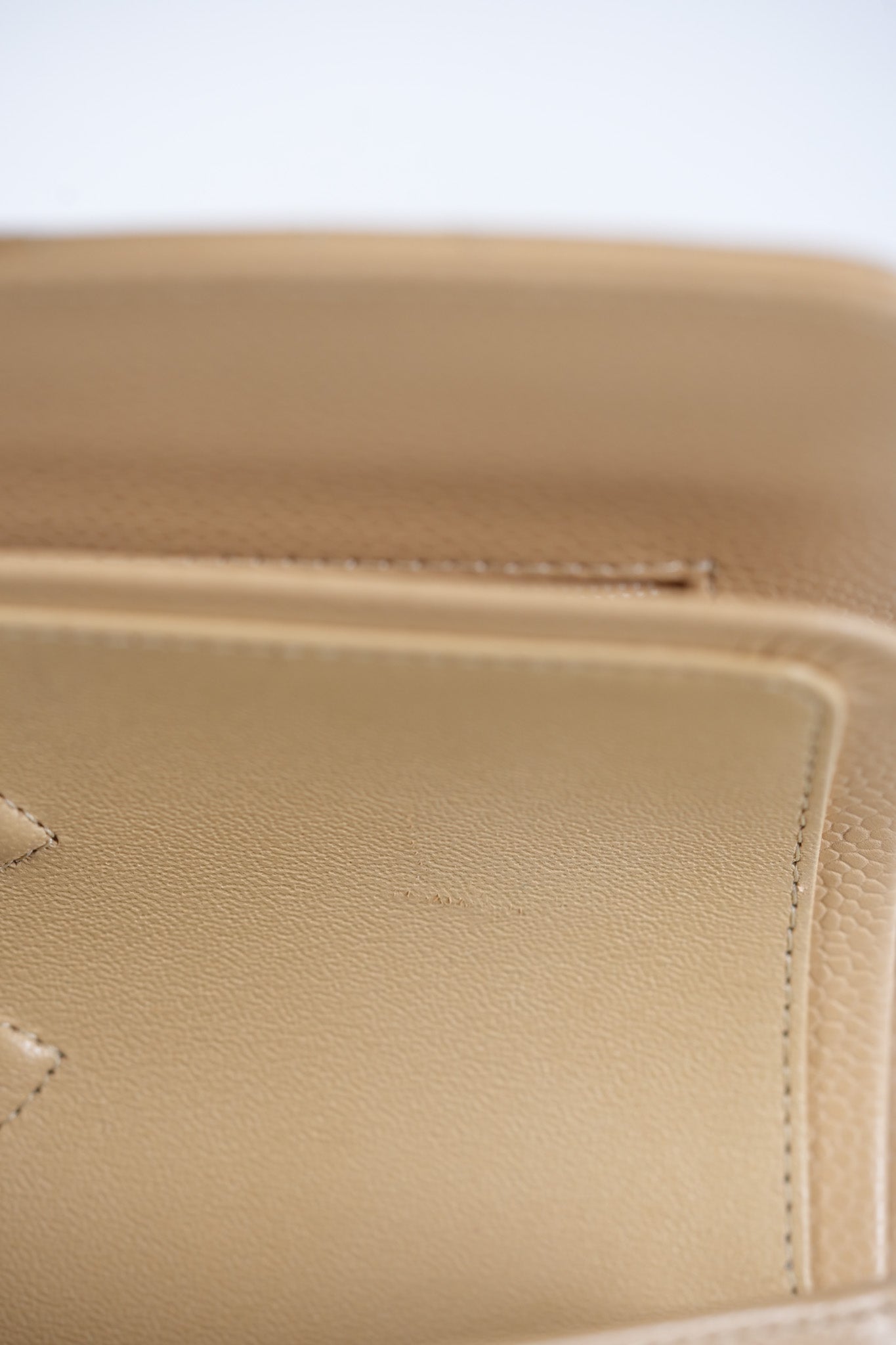 Classic Double Flap Small in Beige Quilted Caviar Leather & Gold Hardware Microchip | Purse Maison Luxury Bags Shop